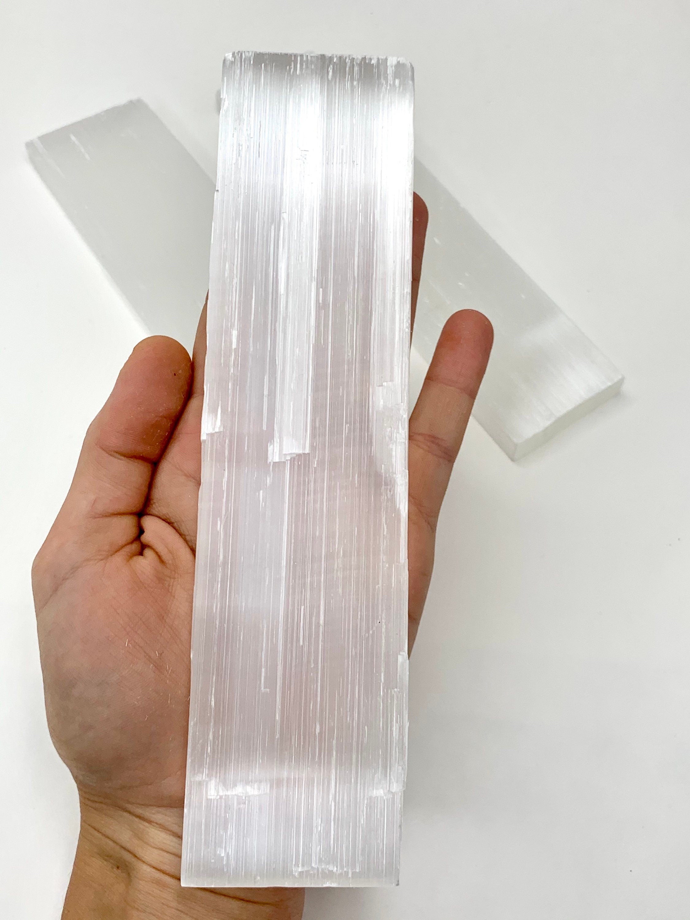Rough Selenite Charging Bar: 8-Inch Crystal Cleansing Station