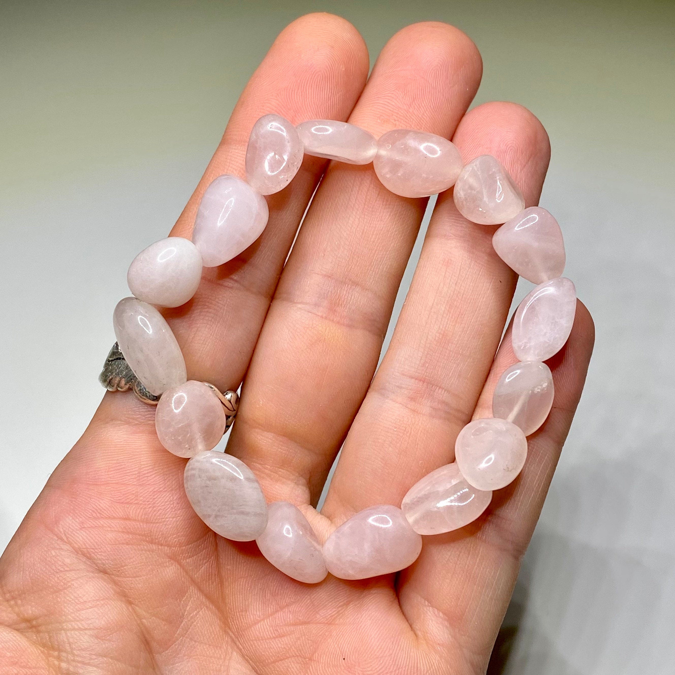 Rose Quartz Tumbled Crystal Beaded Bracelet - Emotional Healing