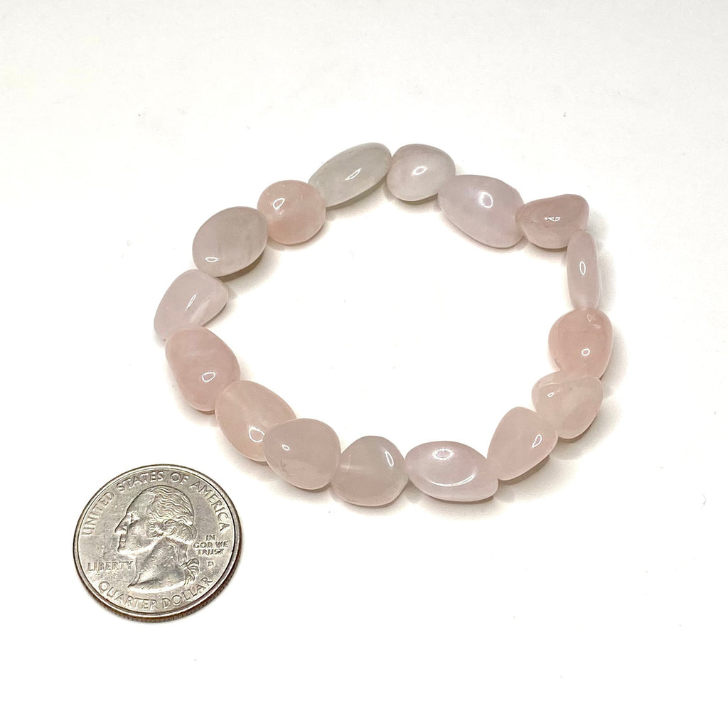 Rose Quartz Tumbled Crystal Beaded Bracelet - Emotional Healing