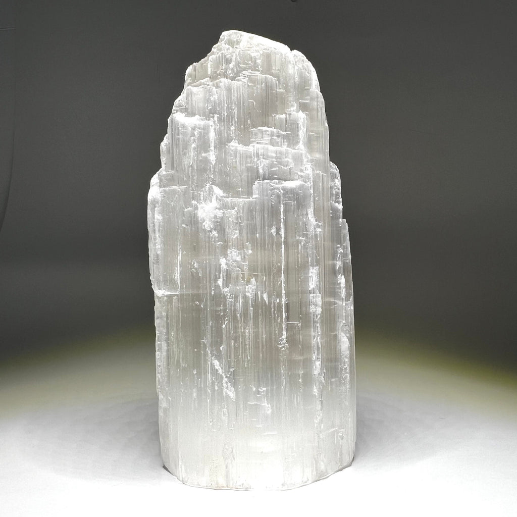 Selenite Crystal Table Lamp, Large Unique Crystal Tower, Available in Four Sizes