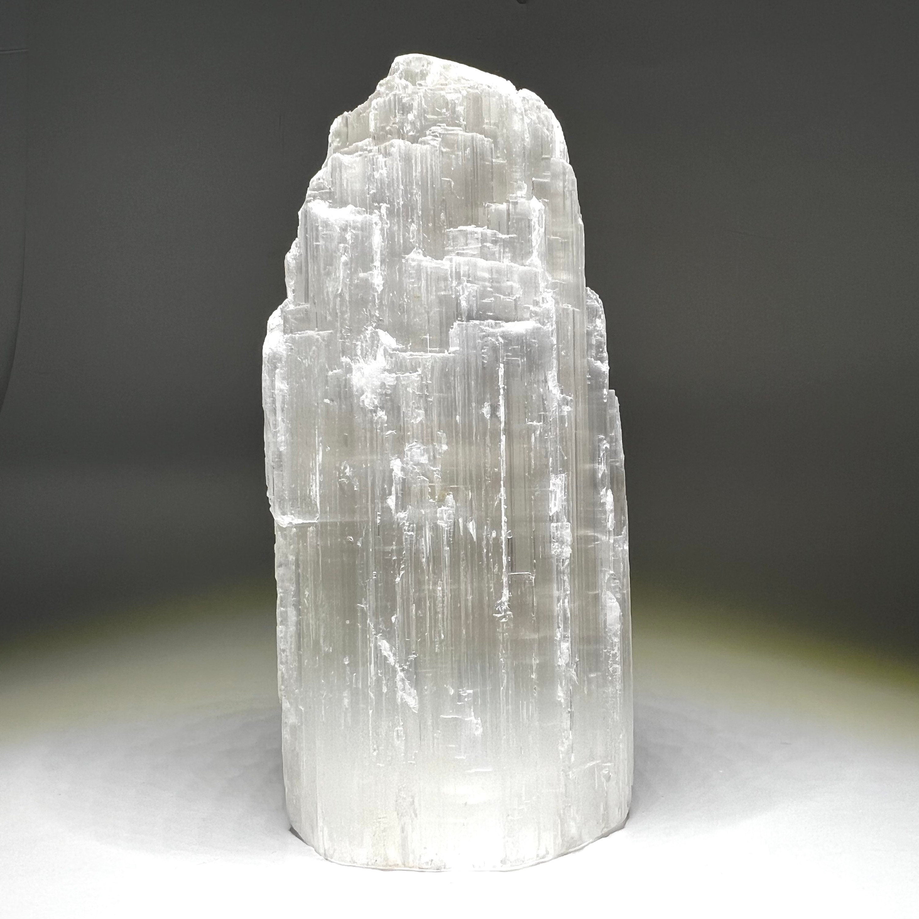 Selenite Crystal Table Lamp, Large Unique Crystal Tower, Available in Four Sizes