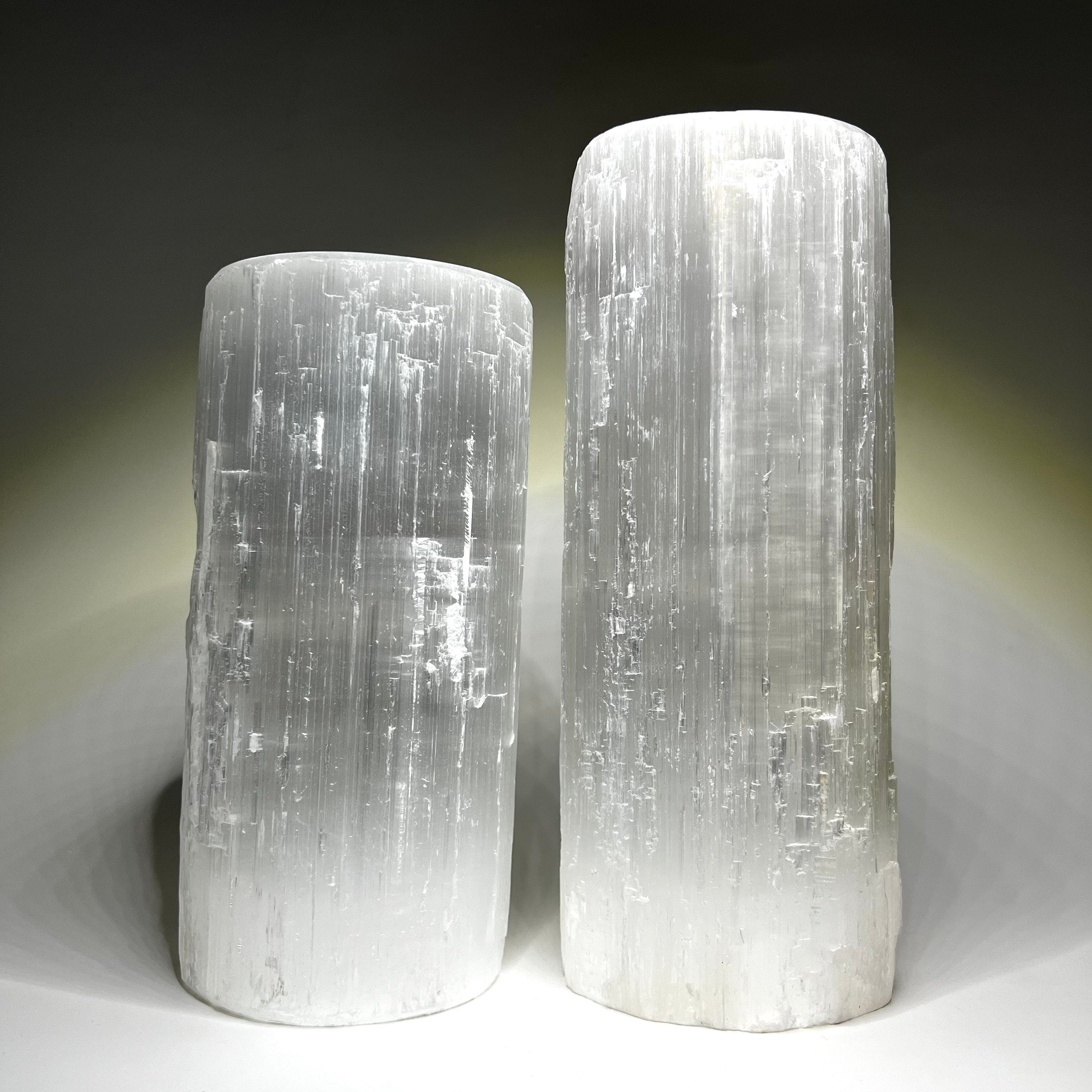 Selenite Crystal Table Lamp, Large Unique Crystal Tower, Available in Three Sizes