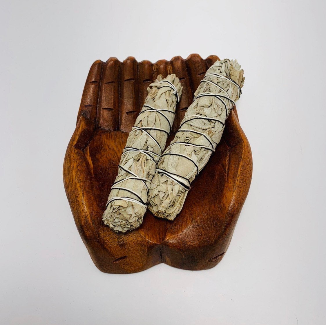 Small Wood Carved Praying Hand Shape Bowl