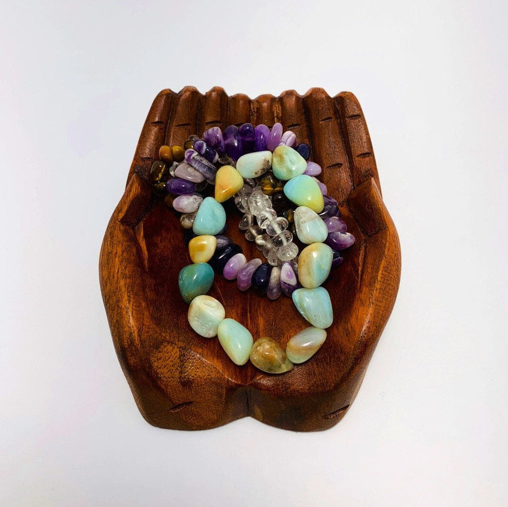 Small Wood Carved Praying Hand Shape Bowl