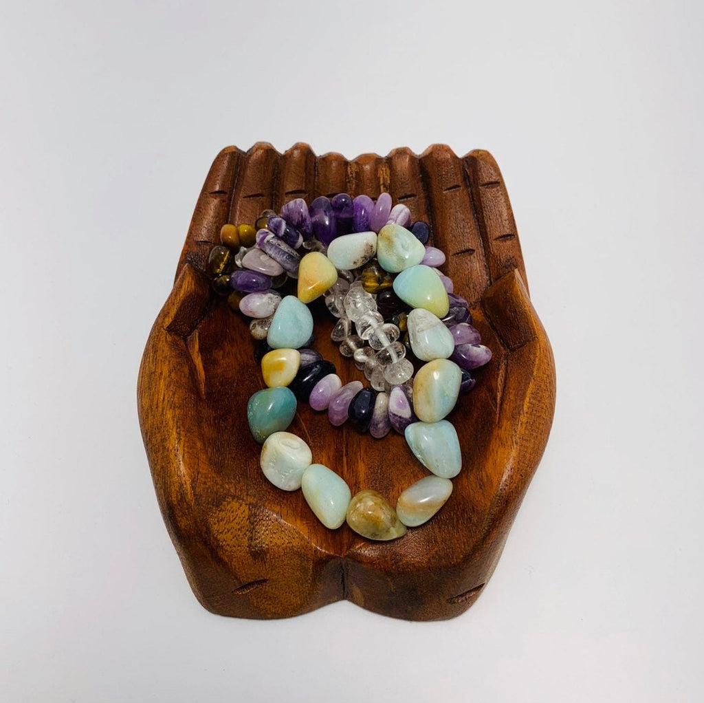 Small Wood Carved Praying Hand Shape Bowl