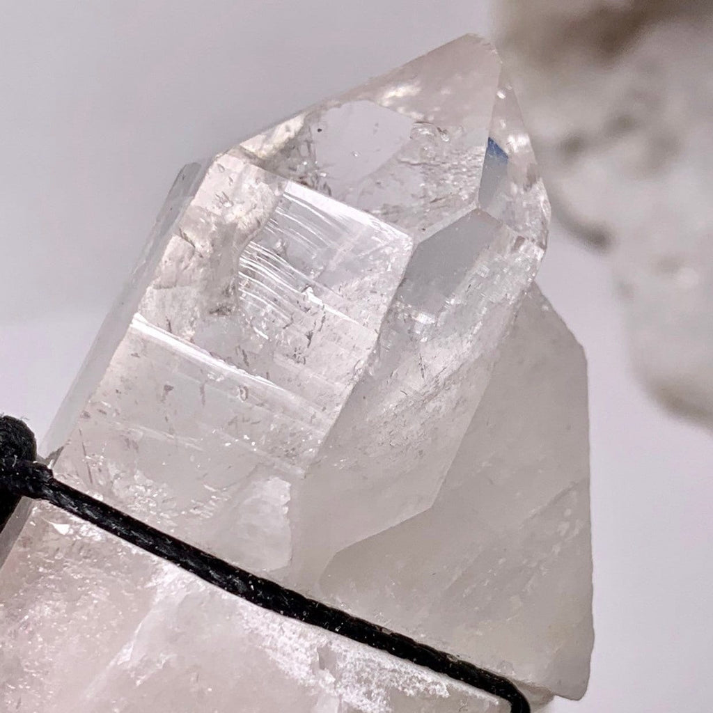 Clear Quartz Cluster Cord Necklace - Metaphysical Crystal Jewelry