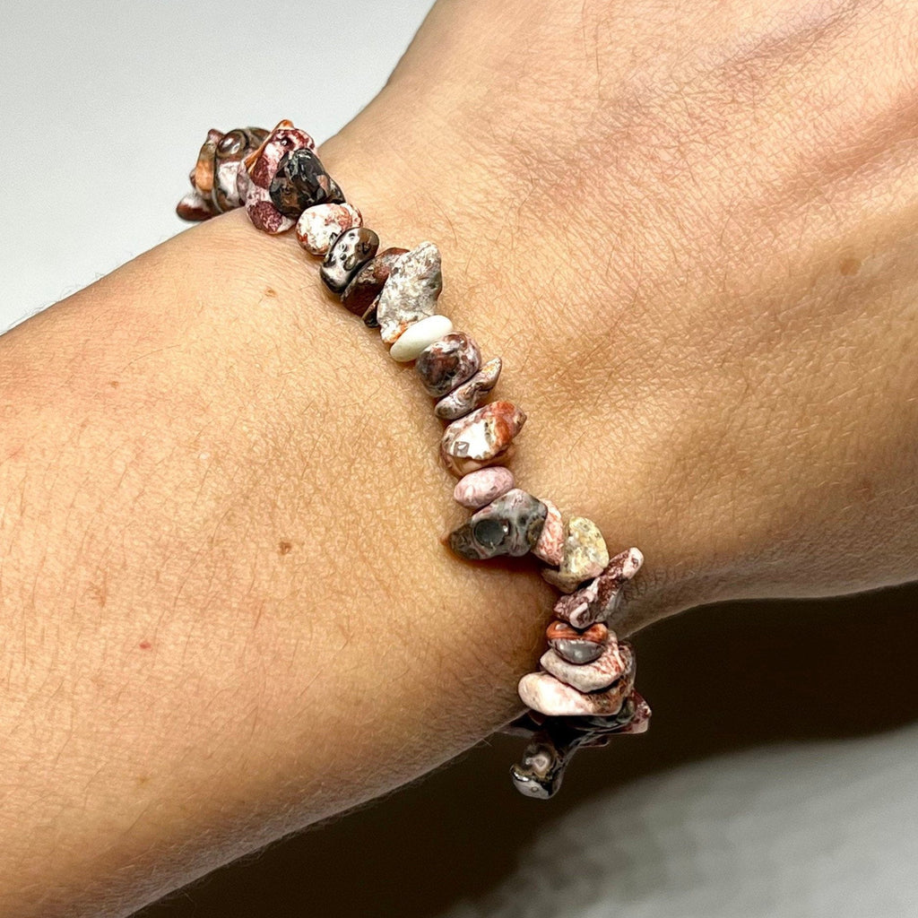 Leopardskin Jasper Crystal Chip Bracelet: Gemstone Beaded Jewelry