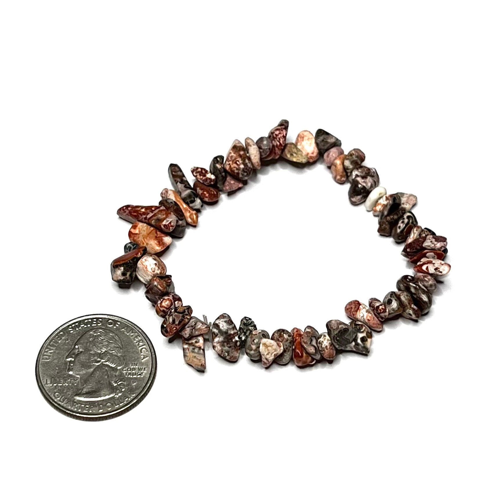 Leopardskin Jasper Crystal Chip Bracelet: Gemstone Beaded Jewelry