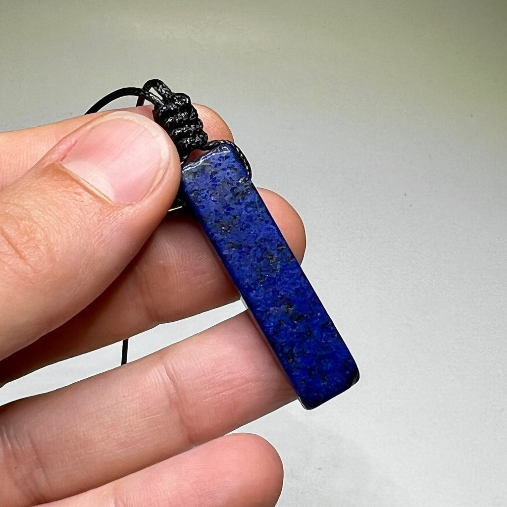 Lapis Lazuli Pendant Necklace, Handmade Crystal Cord Necklace