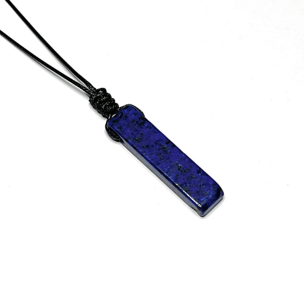 Lapis Lazuli Pendant Necklace, Handmade Crystal Cord Necklace