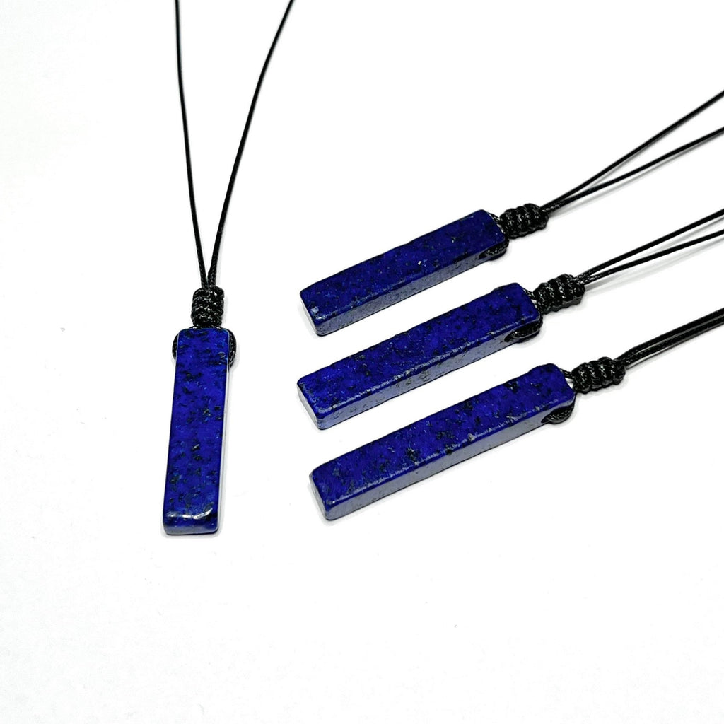 Lapis Lazuli Pendant Necklace, Handmade Crystal Cord Necklace