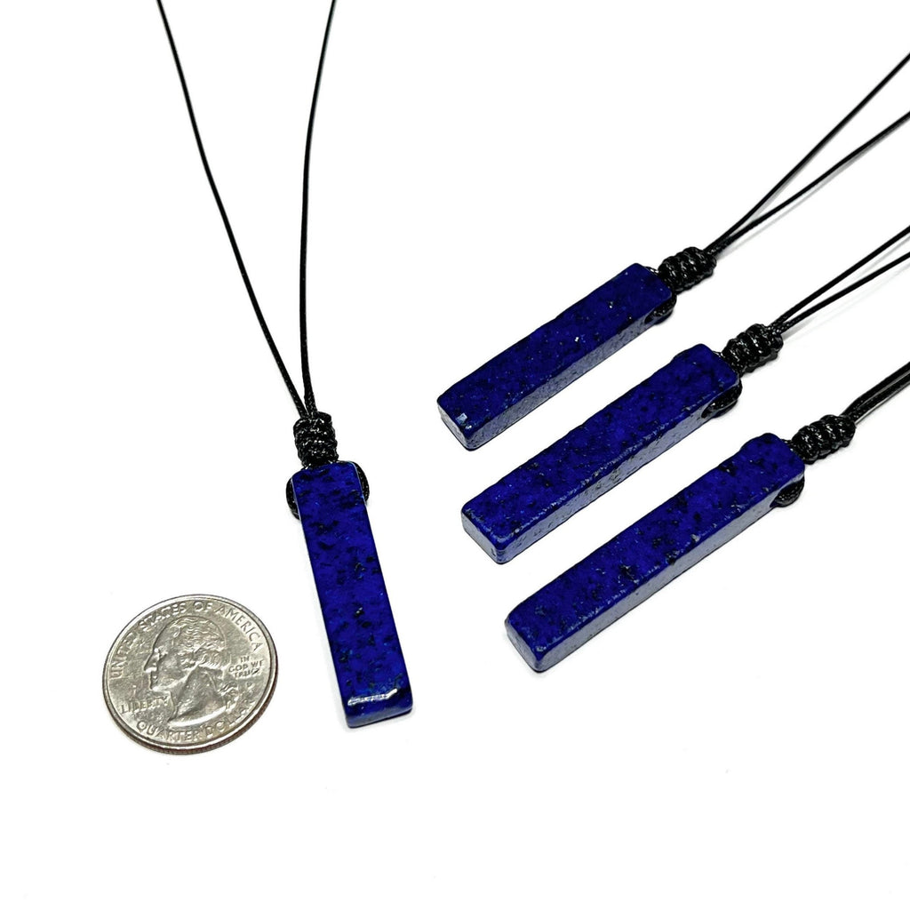 Lapis Lazuli Pendant Necklace, Handmade Crystal Cord Necklace