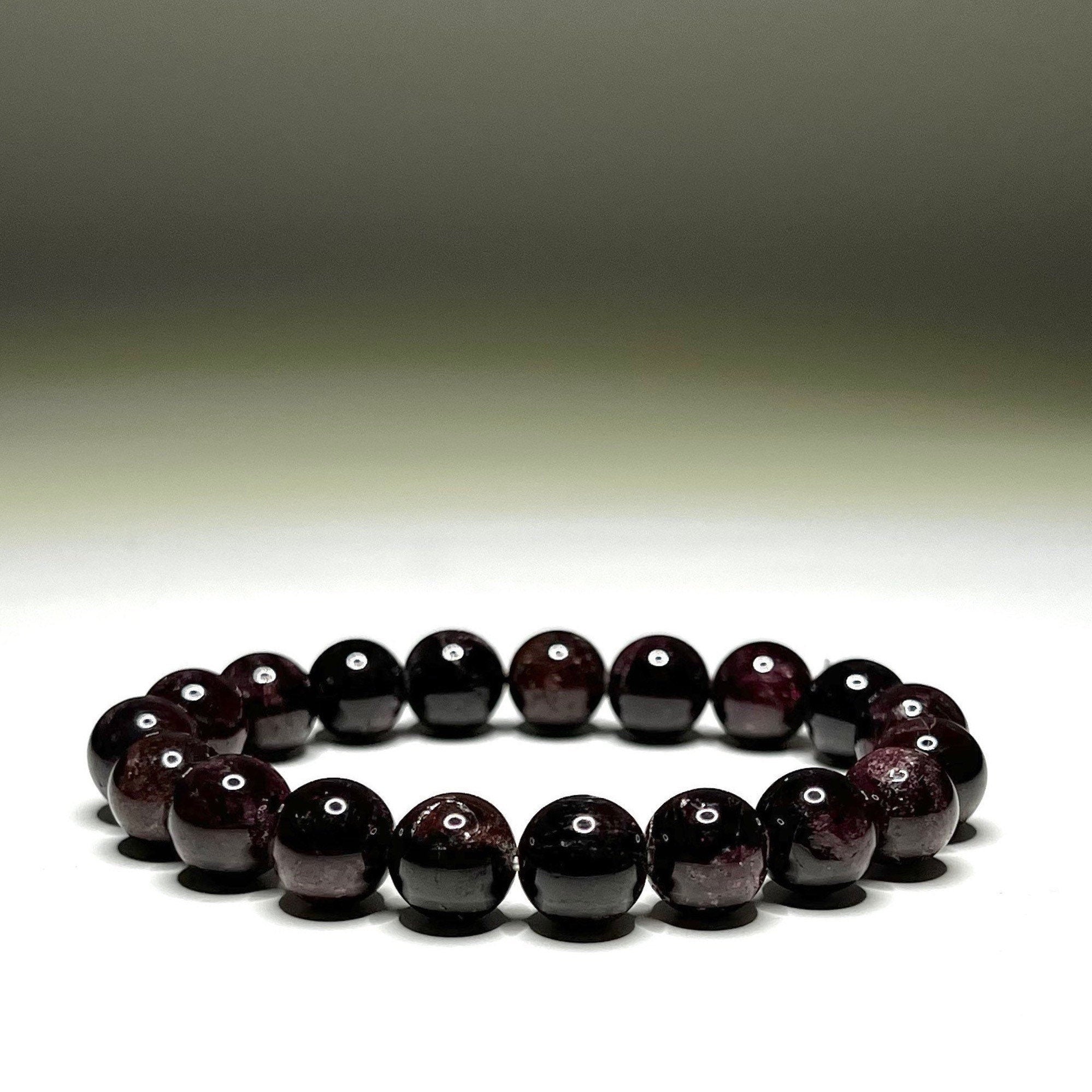 Garnet Crystal Bracelet: Handmade Gemstone Beaded Bracelet - #2