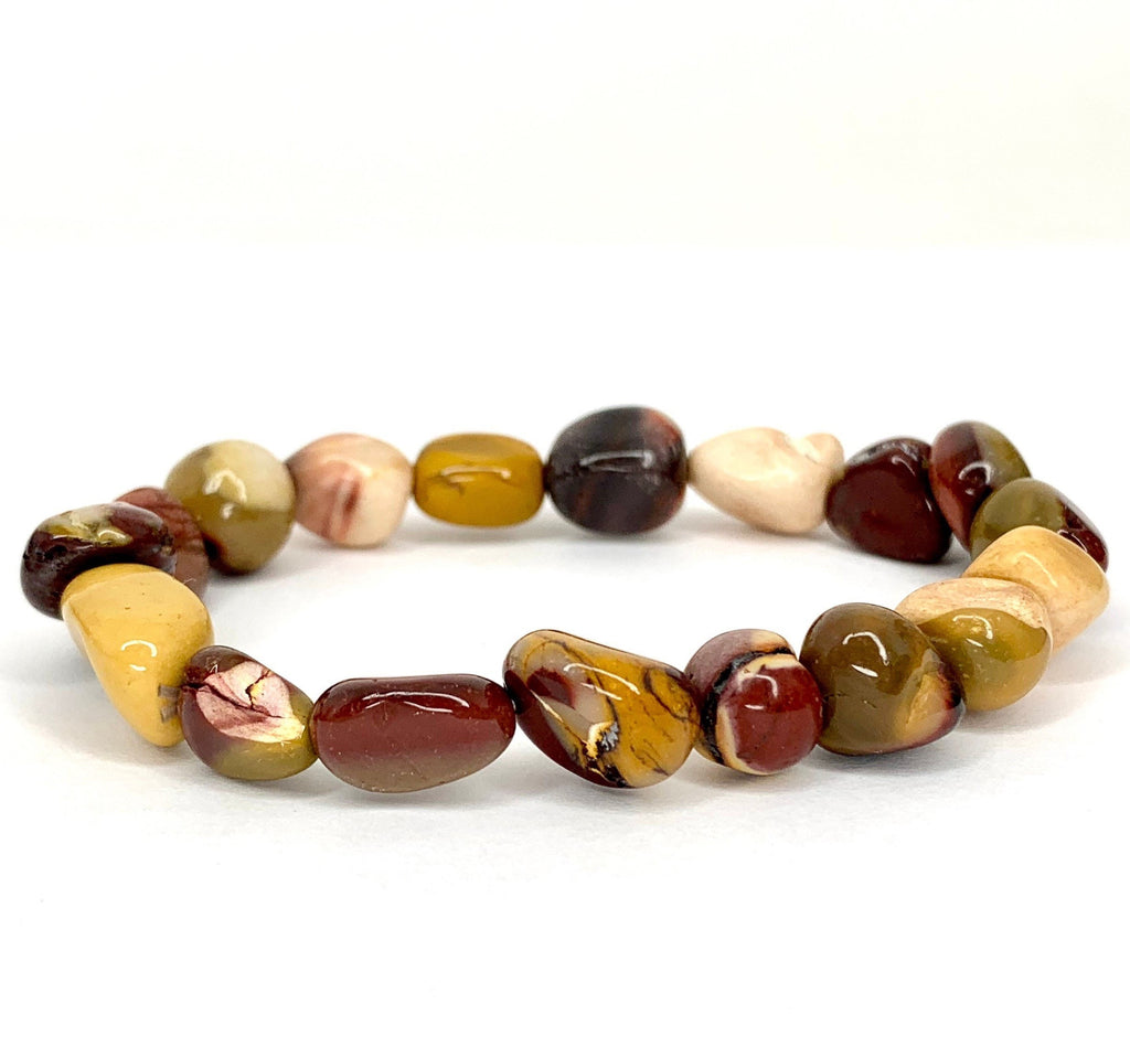 Mookaite Jasper Tumbled Beaded Crystal Bracelet