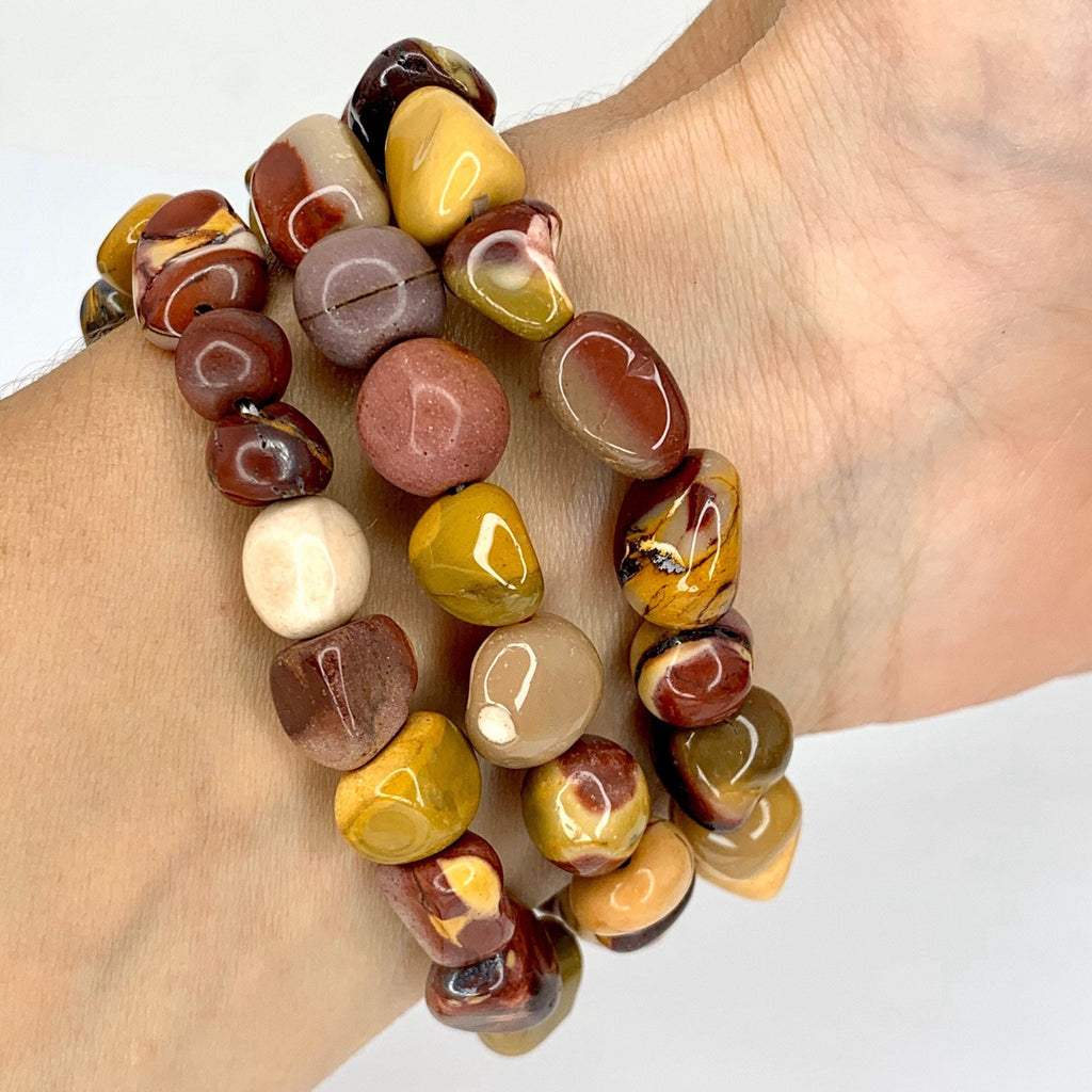 Mookaite Jasper Tumbled Beaded Crystal Bracelet