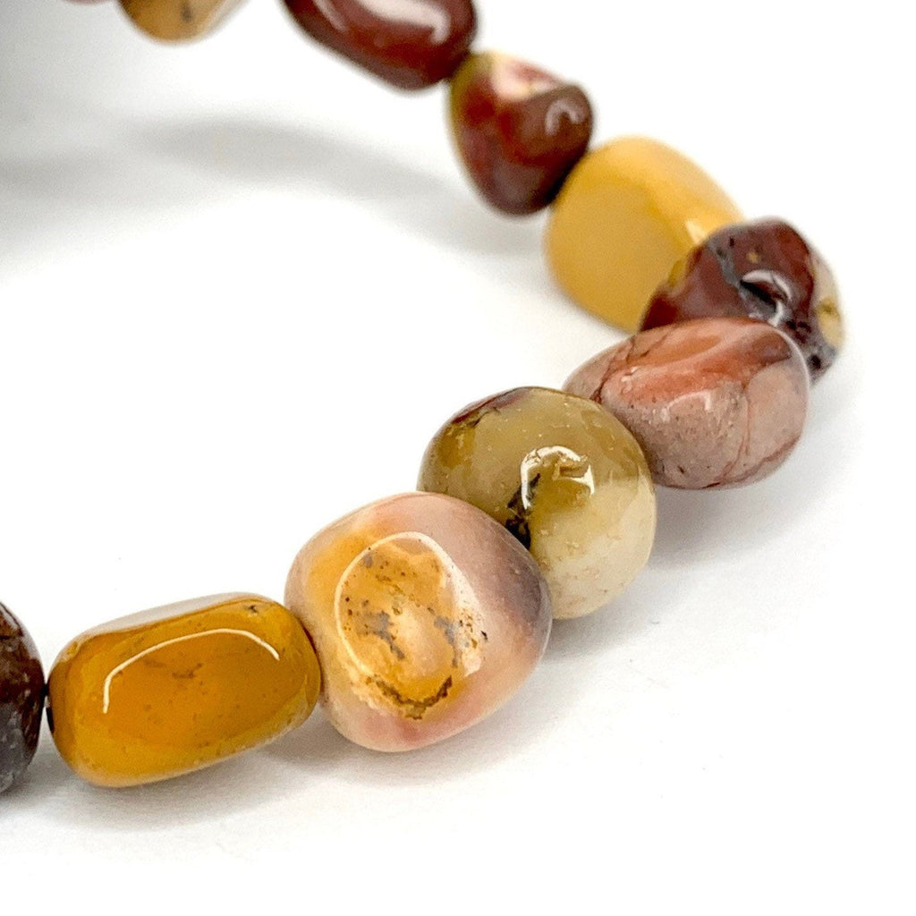 Mookaite Jasper Tumbled Beaded Crystal Bracelet