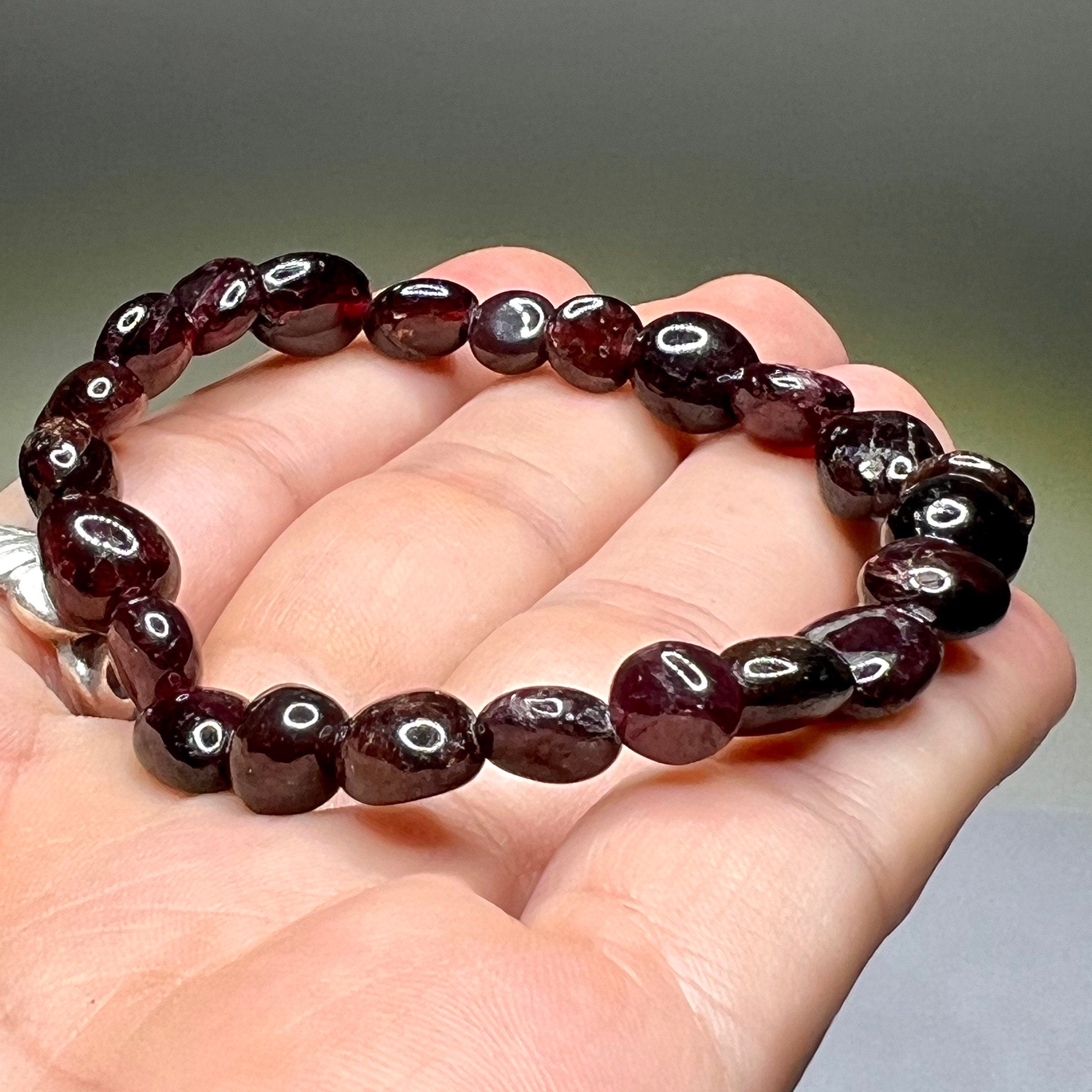 Garnet Crystal Bracelet: Handmade Gemstone Beaded Bracelet