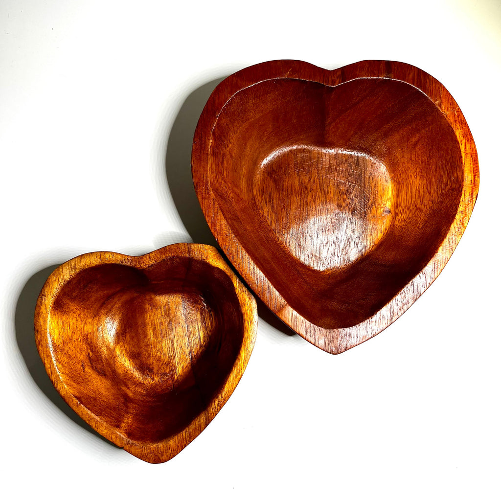 Handmade Heart Shaped Wood Bowl – Trinket Dish, Jewelry Holder