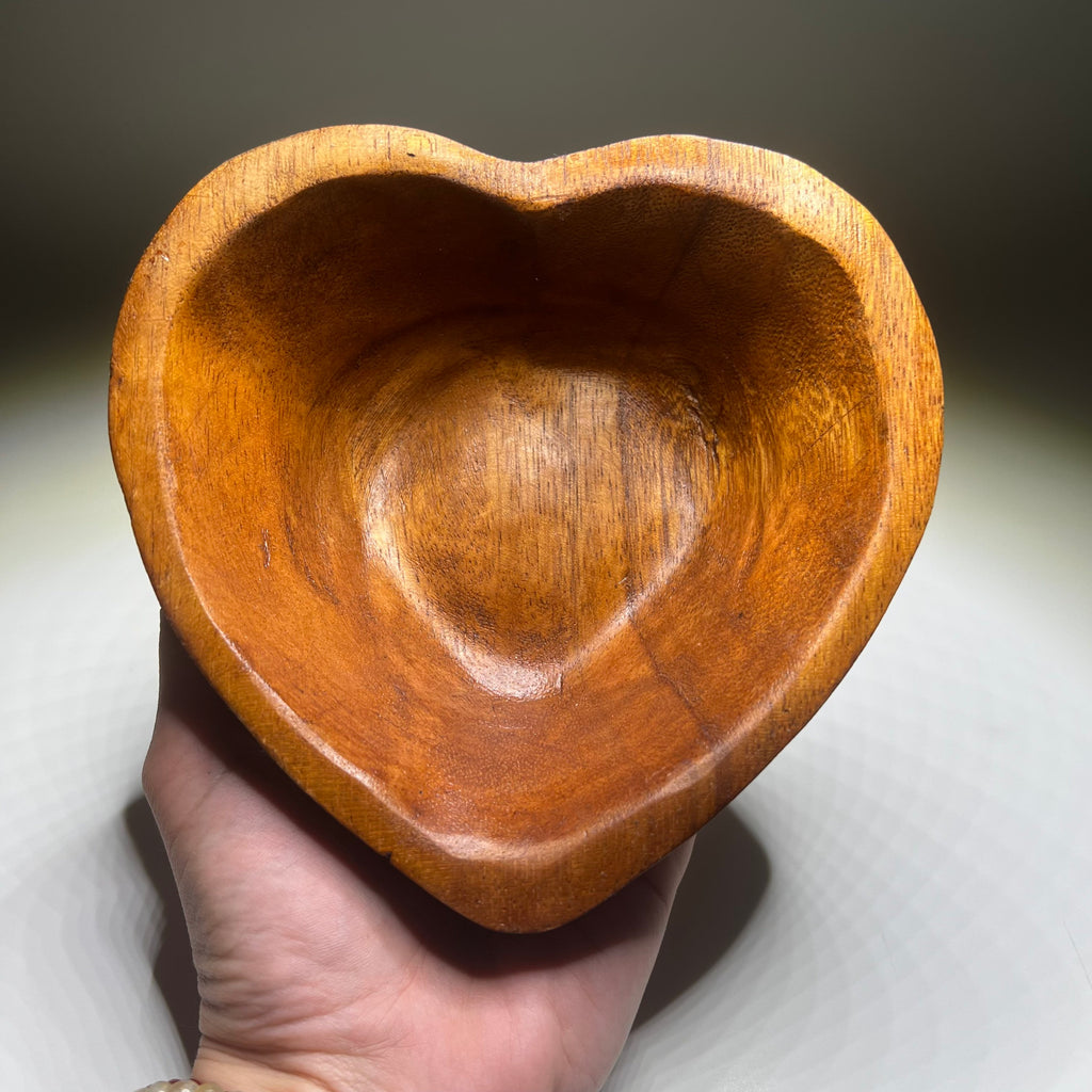 Handmade Heart Shaped Wood Bowl – Trinket Dish, Jewelry Holder