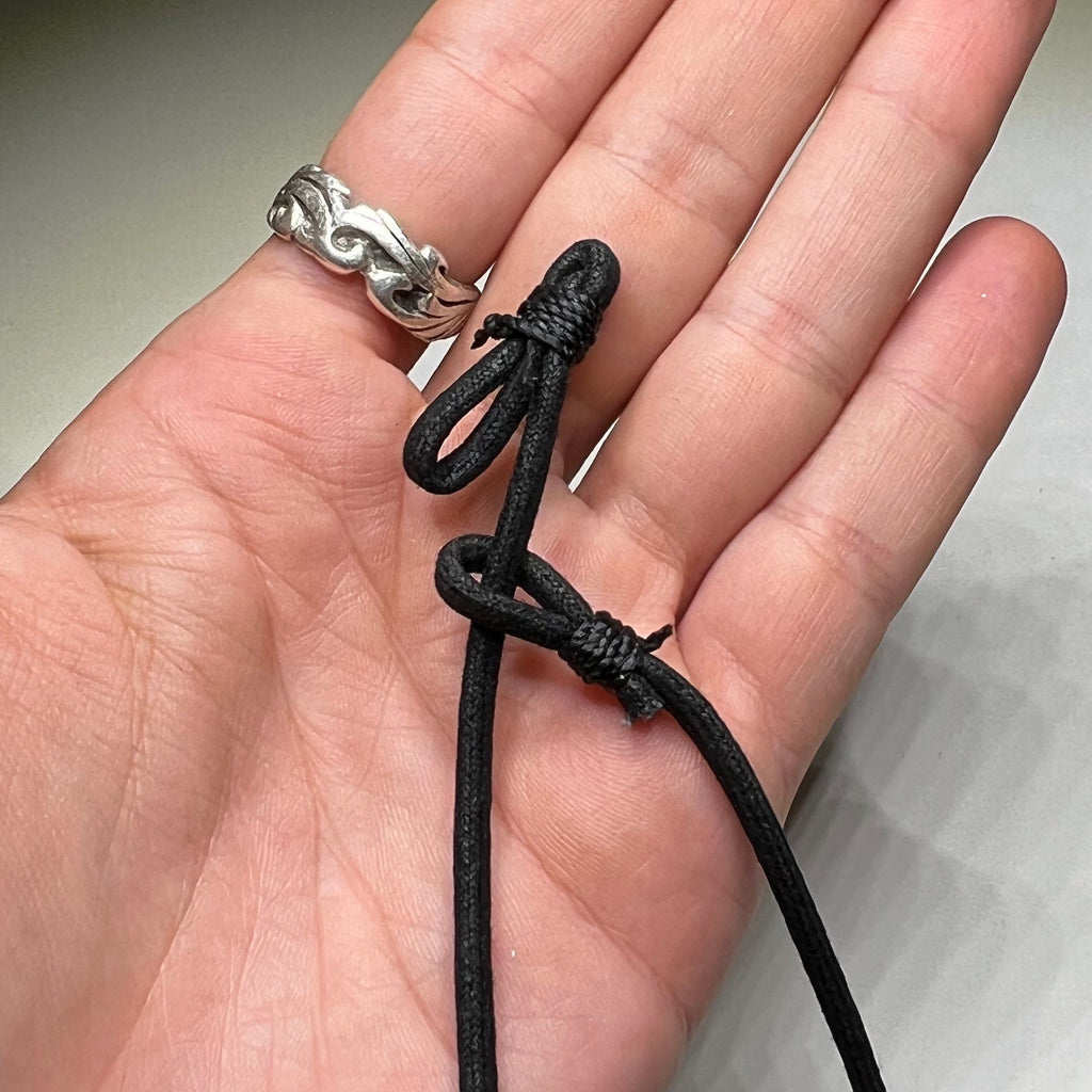 Raw Black Kyanite Pendant Necklace: Handmade Crystal Cord Necklace