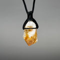 Citrine Crystal Point Pendant Necklace
