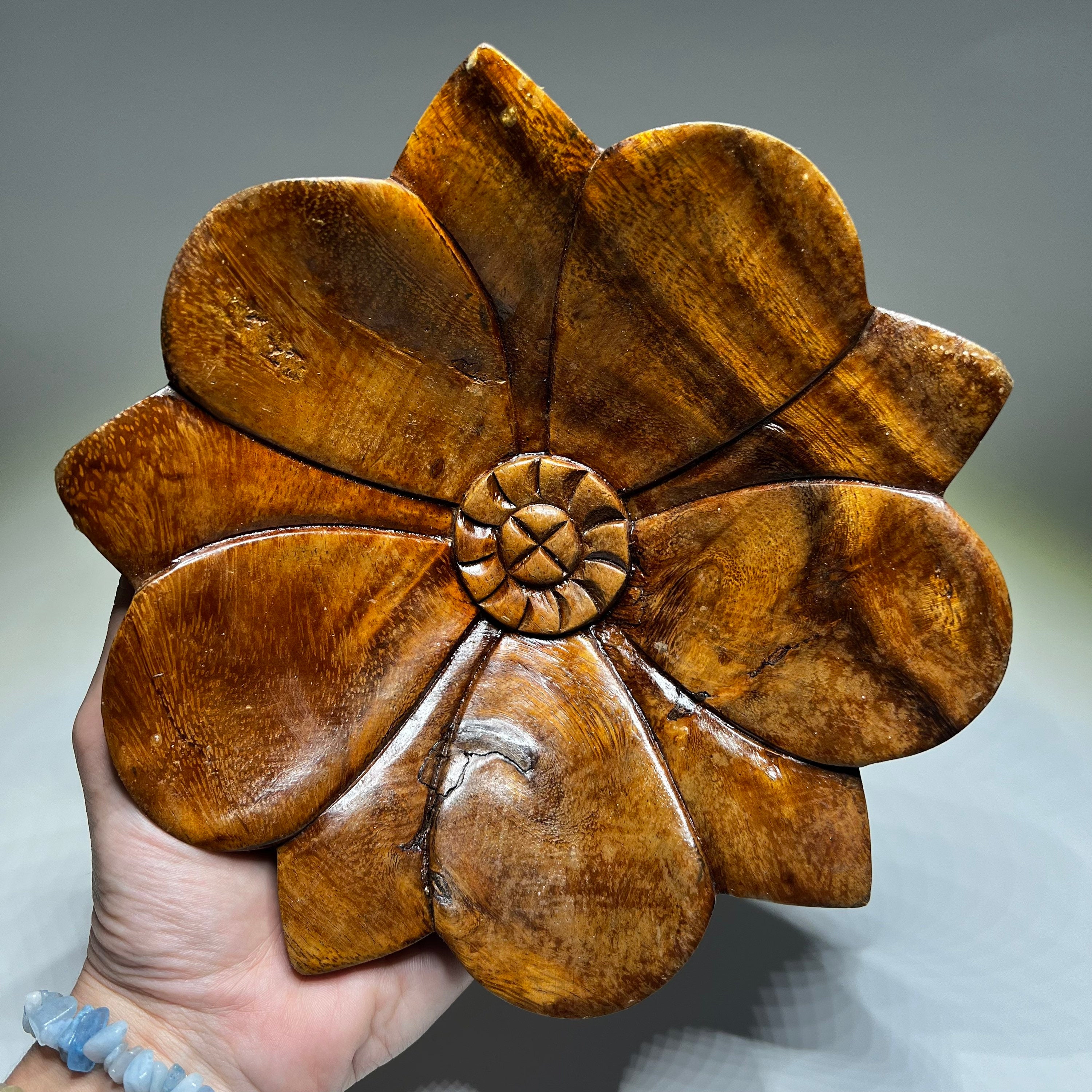 Lotus Flower Wooden Bowl