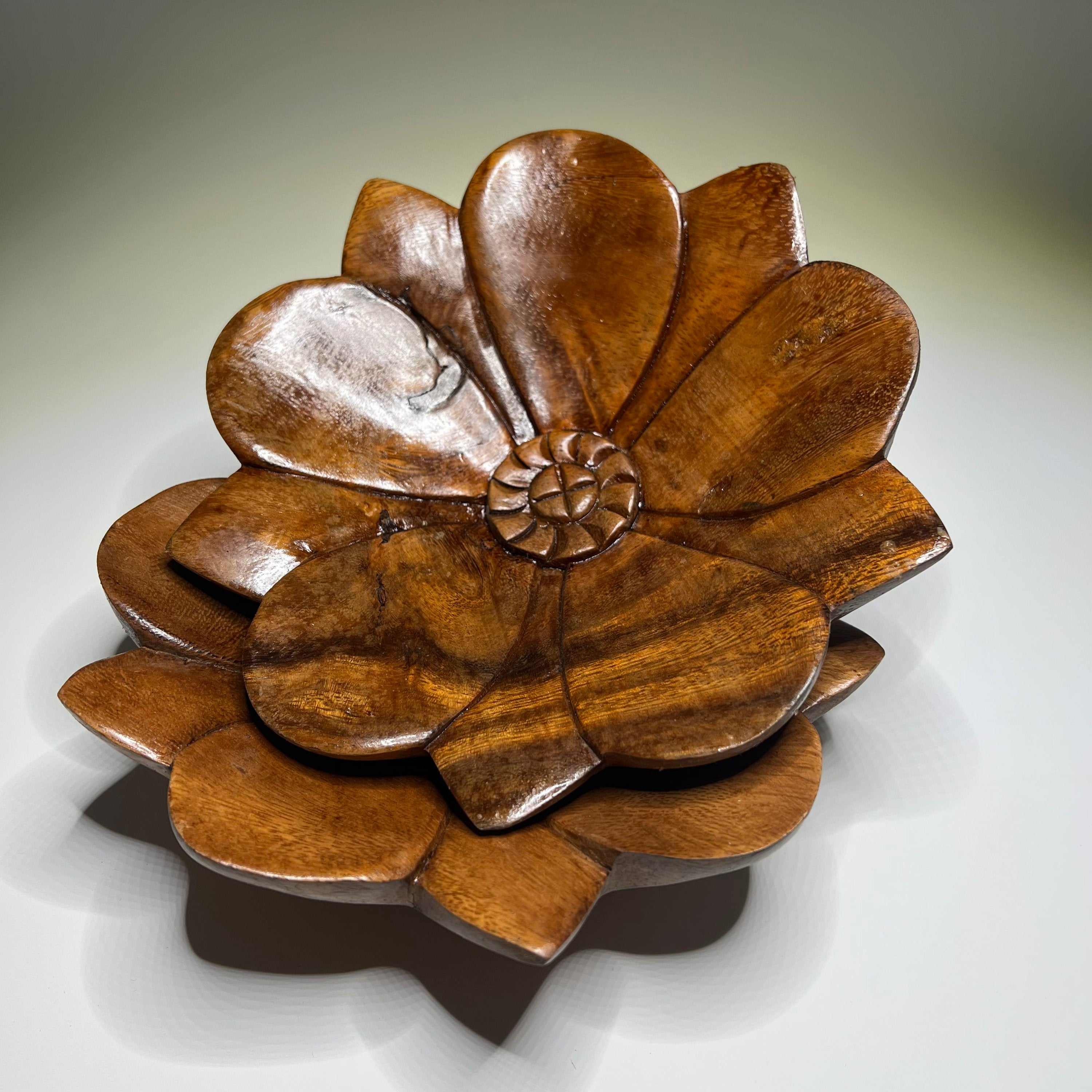Lotus Flower Wooden Bowl