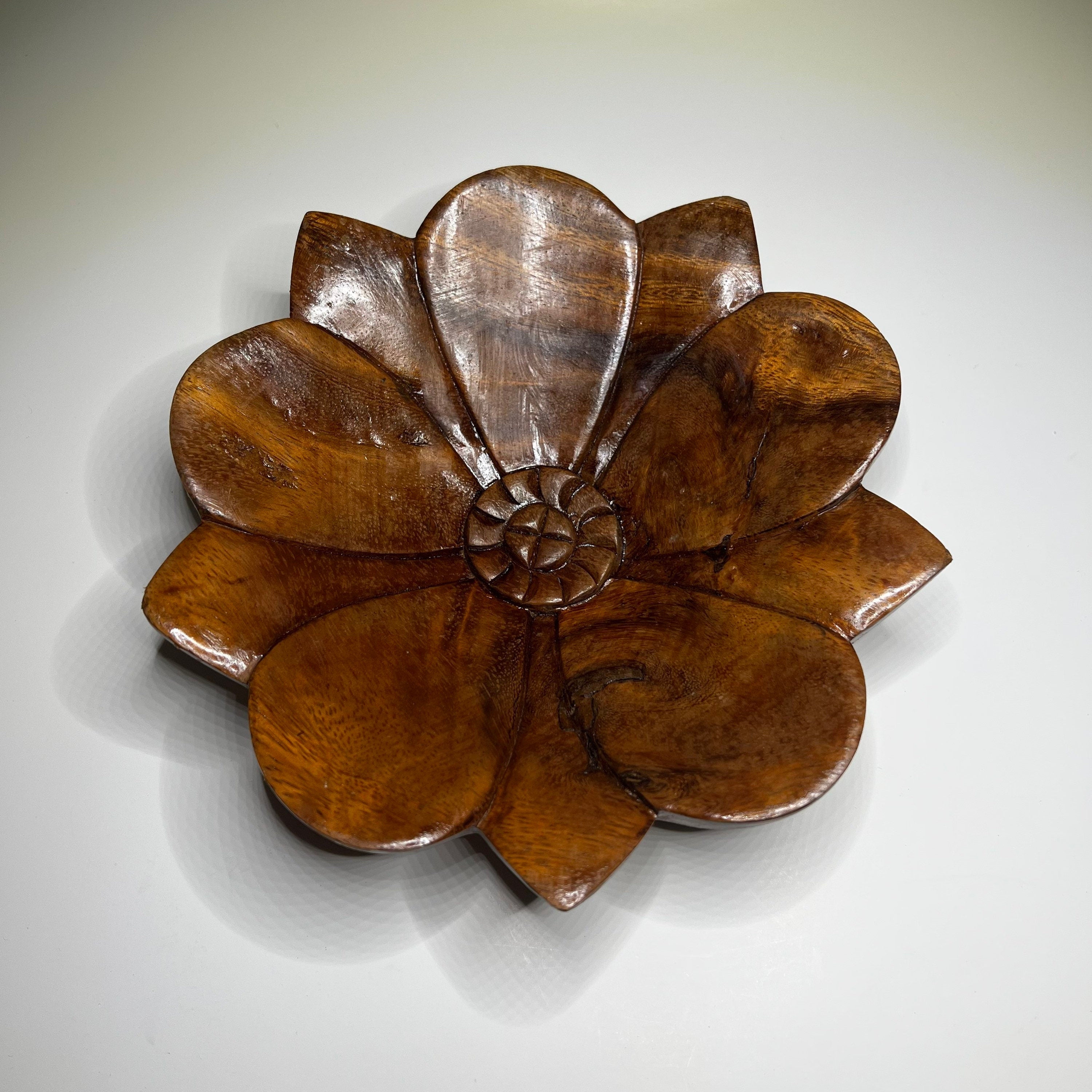 Lotus Flower Wooden Bowl