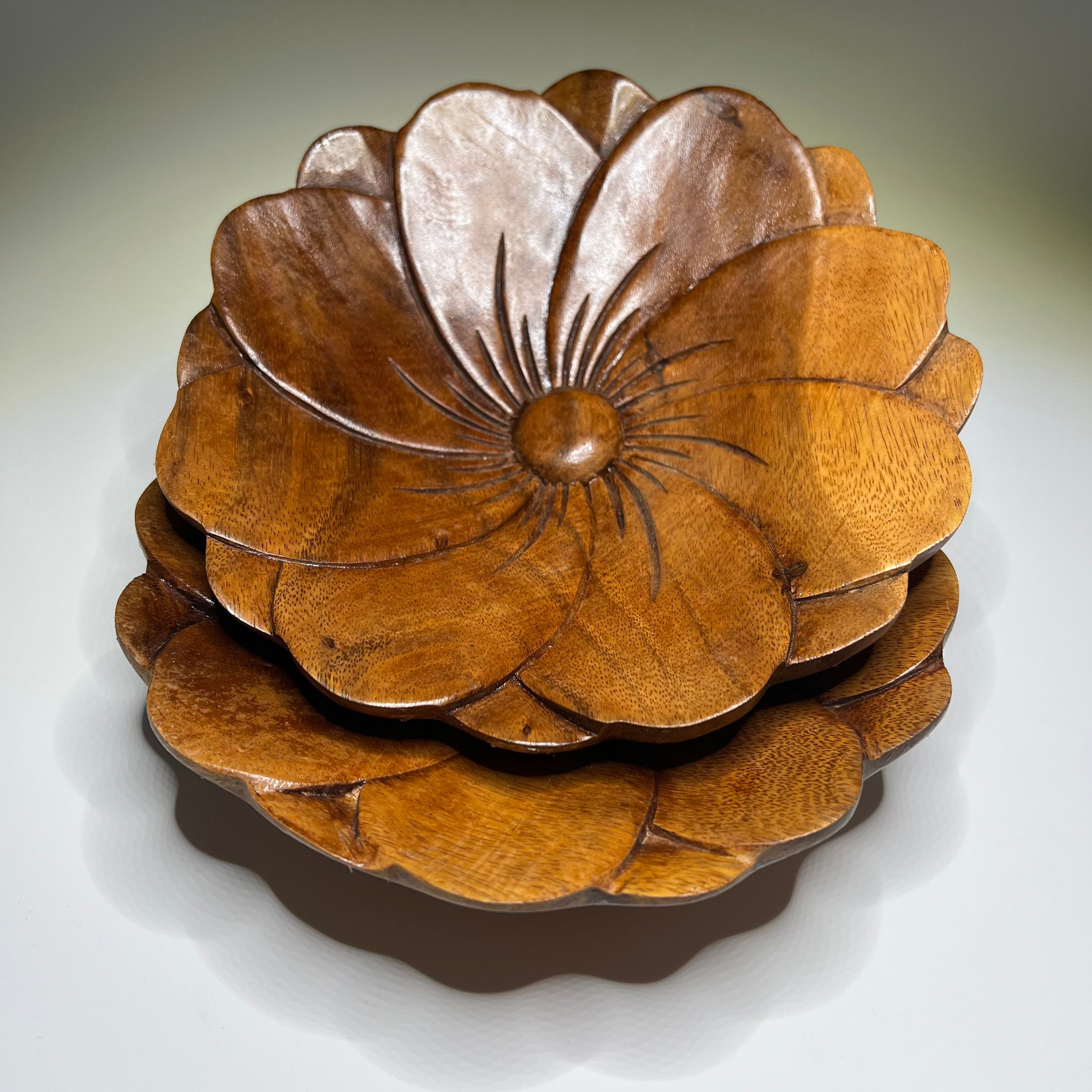 Lotus Flower Wooden Bowl