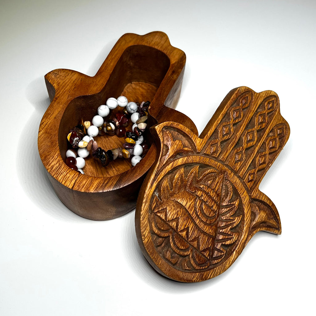 Hamsa Hand Wooden Keepsake Box