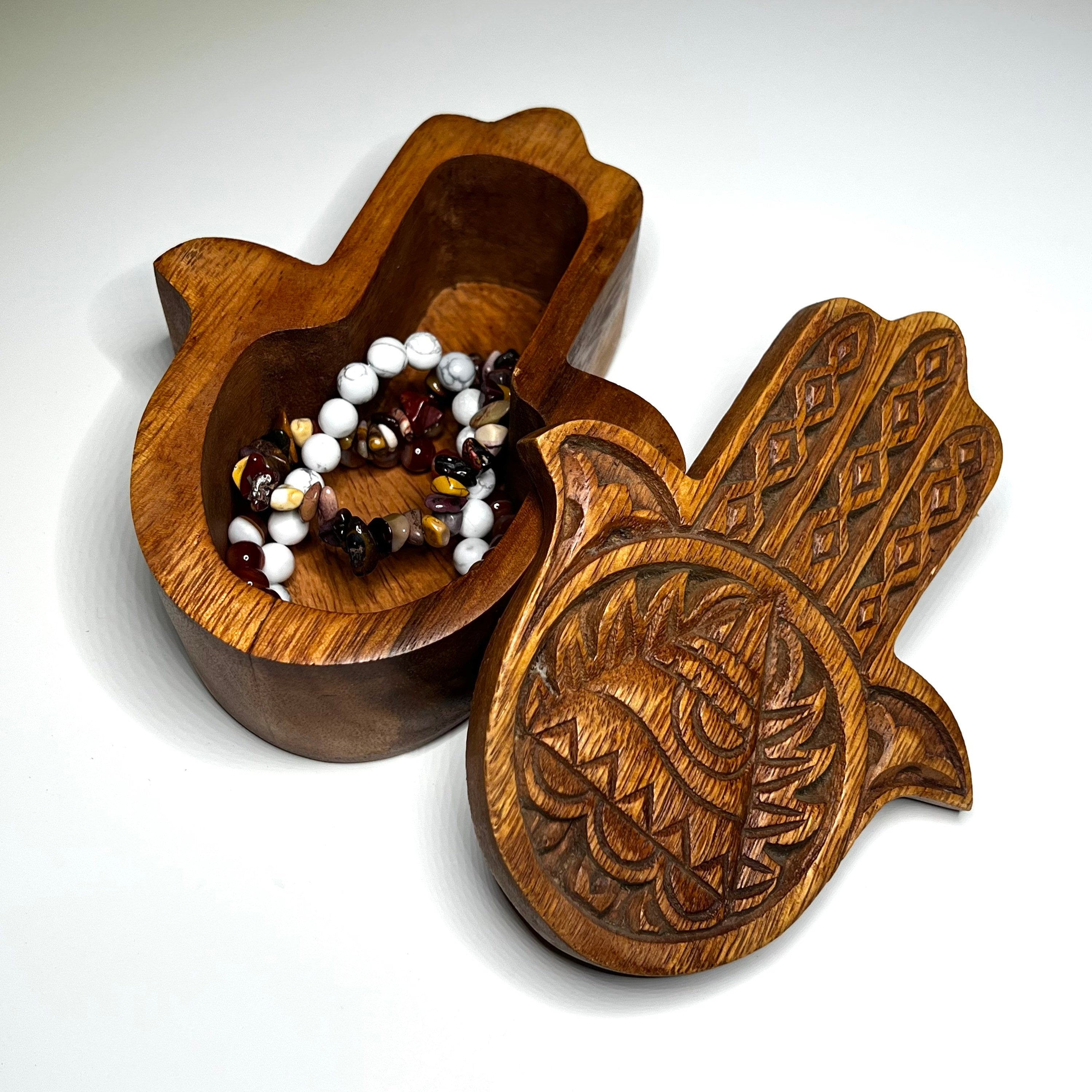 Hamsa Hand Wooden Keepsake Box