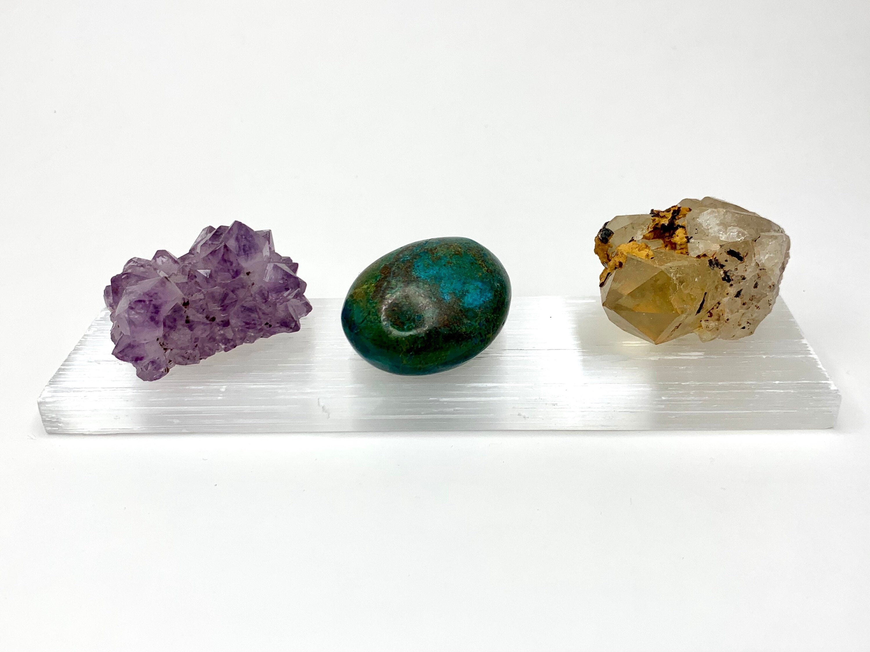 Rough Selenite Charging Bar: 8-Inch Crystal Cleansing Station