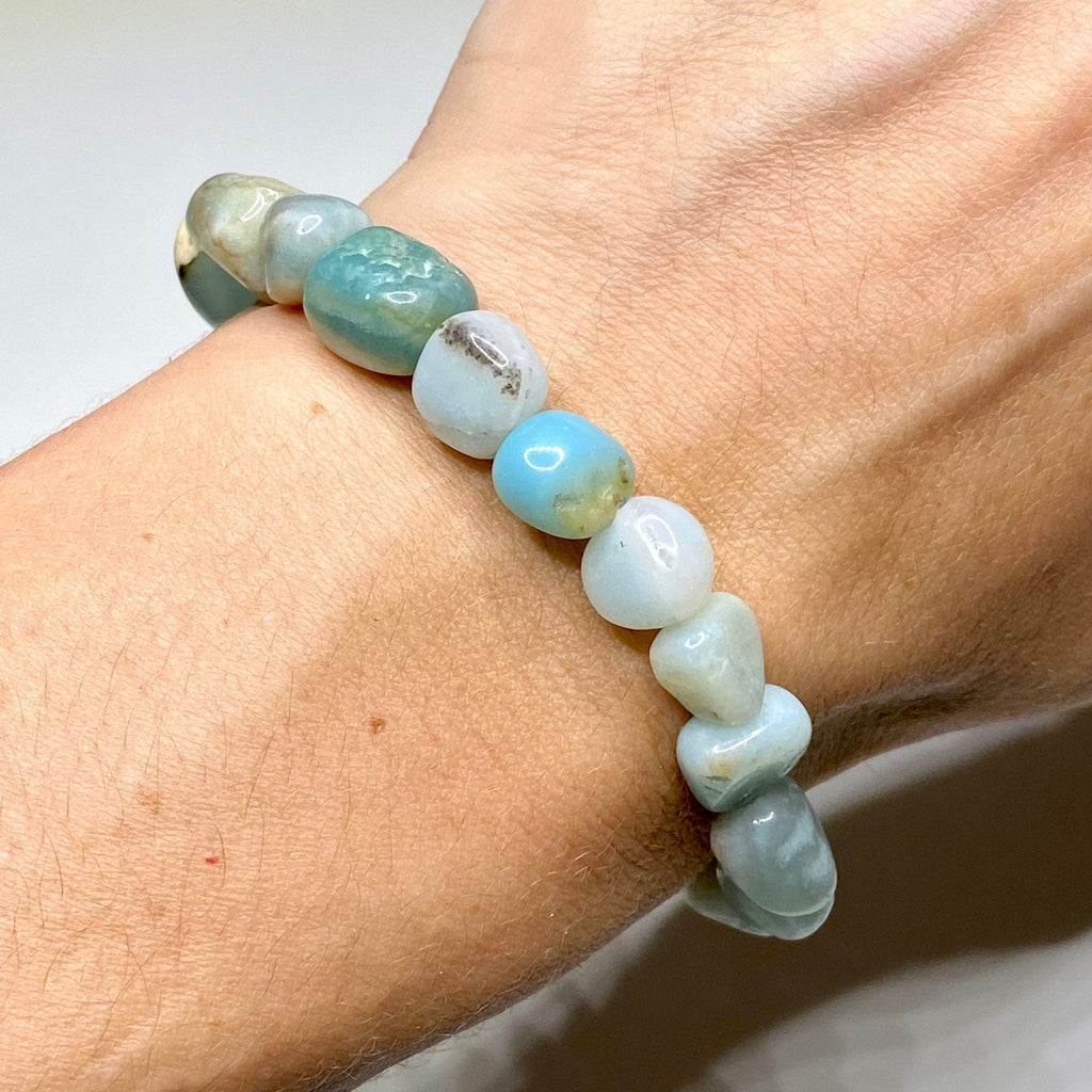 Amazonite Crystal Bracelet: Tumbled Gemstone Beaded Bracelet