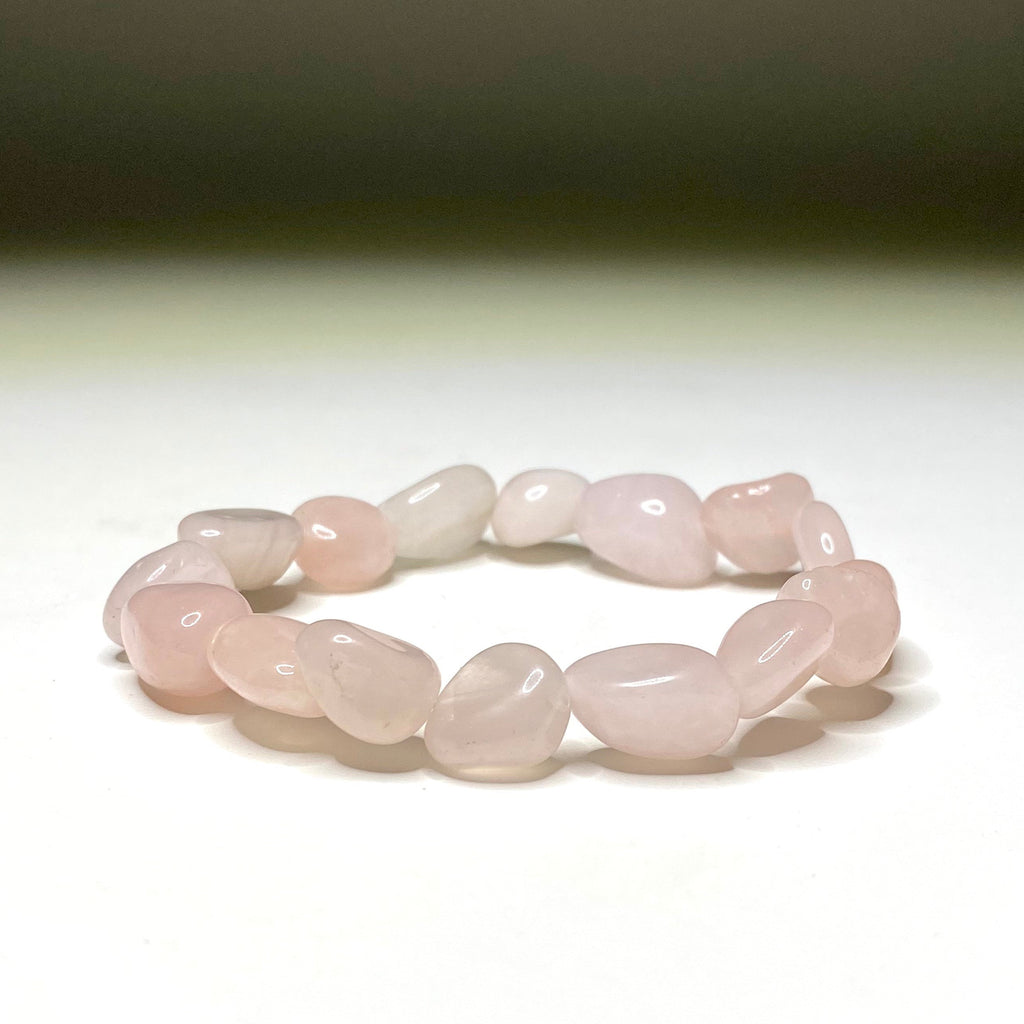 Rose Quartz Tumbled Crystal Beaded Bracelet - Emotional Healing