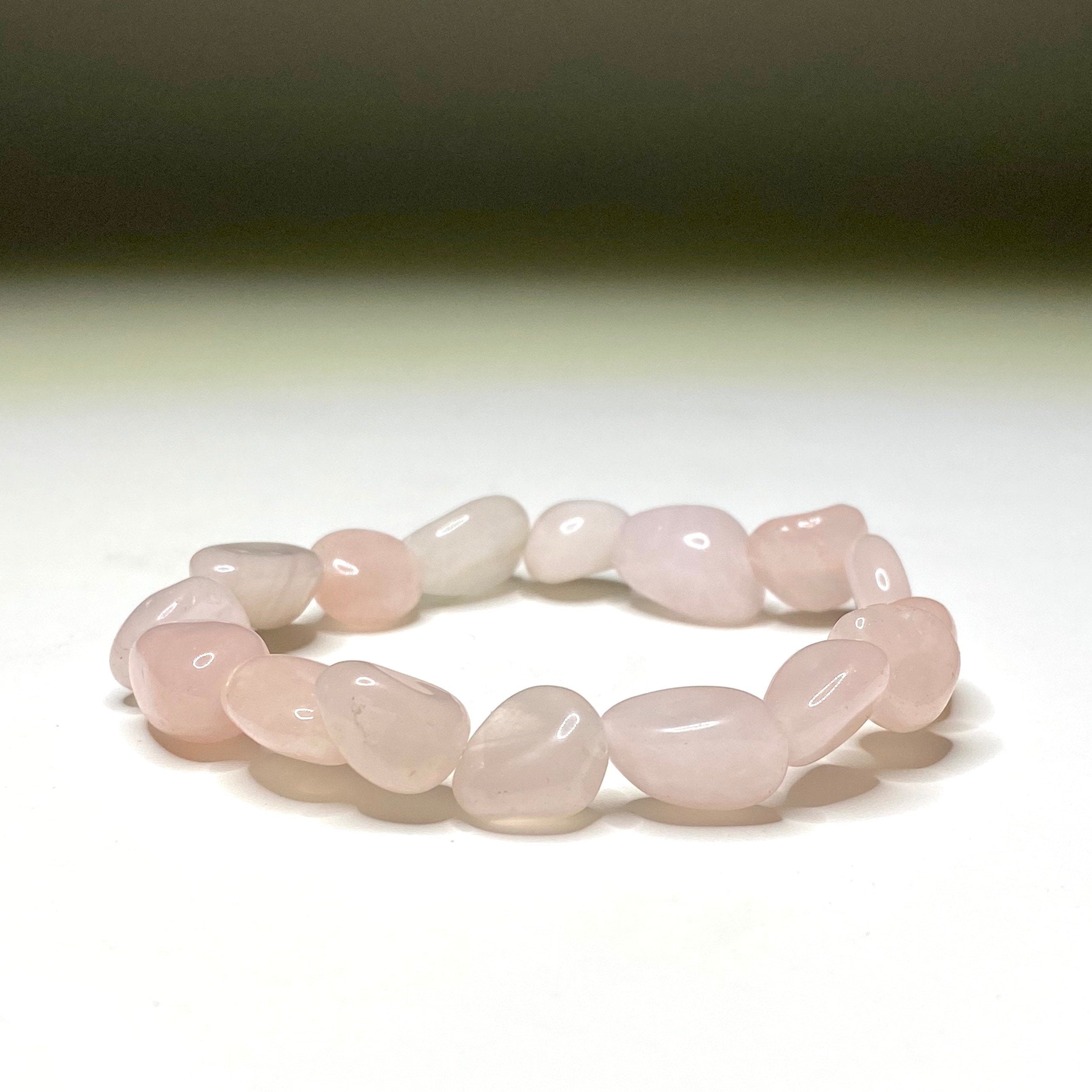 Rose Quartz Tumbled Crystal Beaded Bracelet - Emotional Healing