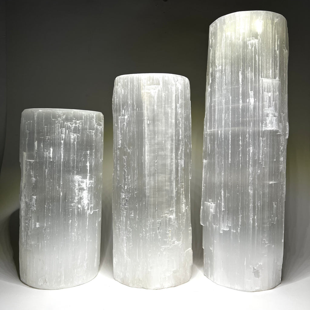 Selenite Crystal Table Lamp, Large Unique Crystal Tower, Available in Three Sizes