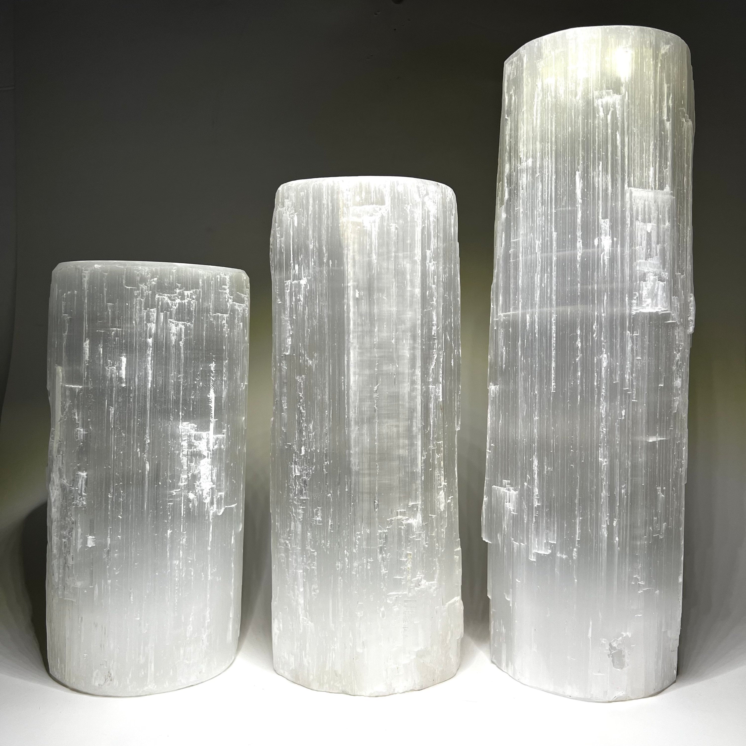Selenite Crystal Table Lamp, Large Unique Crystal Tower, Available in Three Sizes