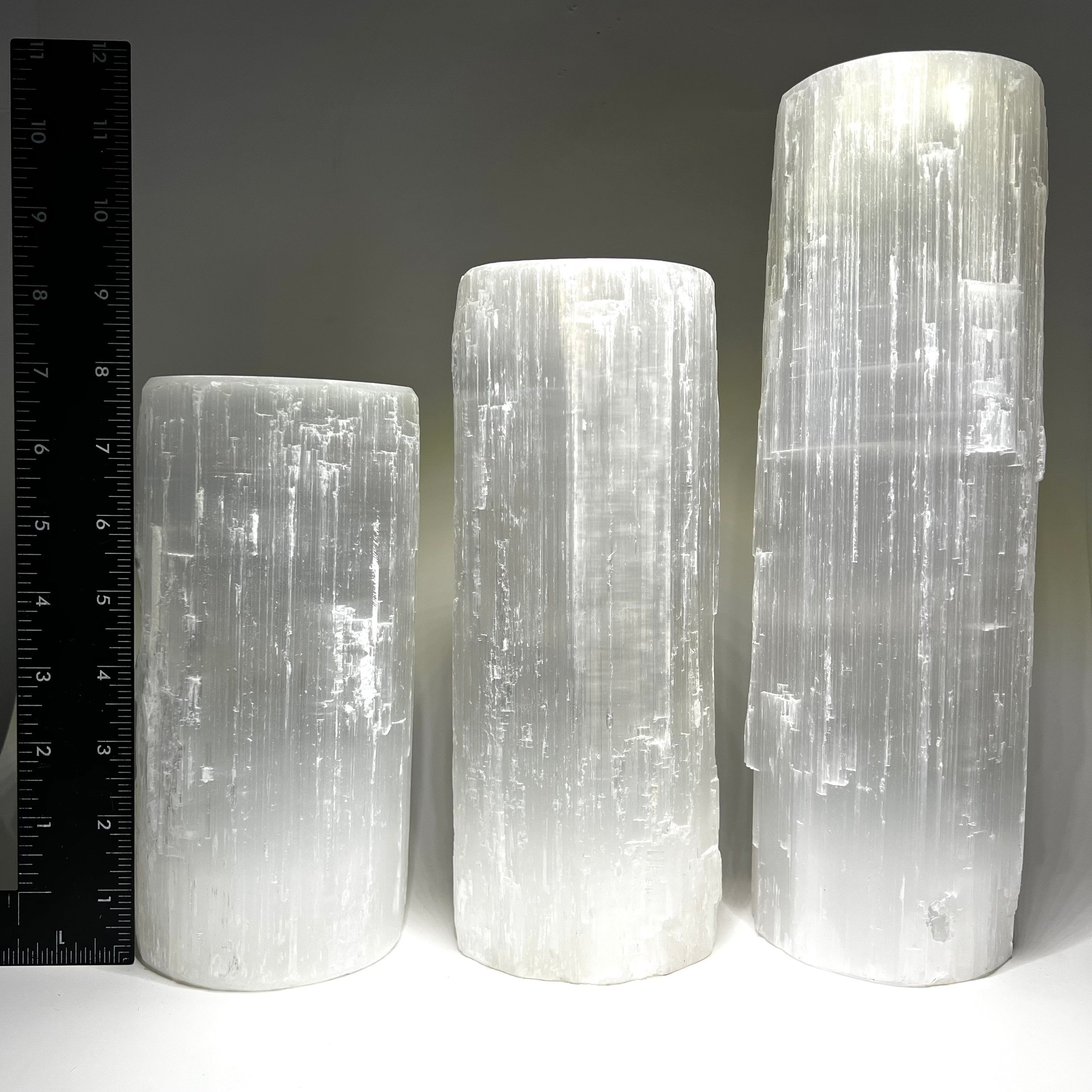 Selenite Crystal Table Lamp, Large Unique Crystal Tower, Available in Three Sizes