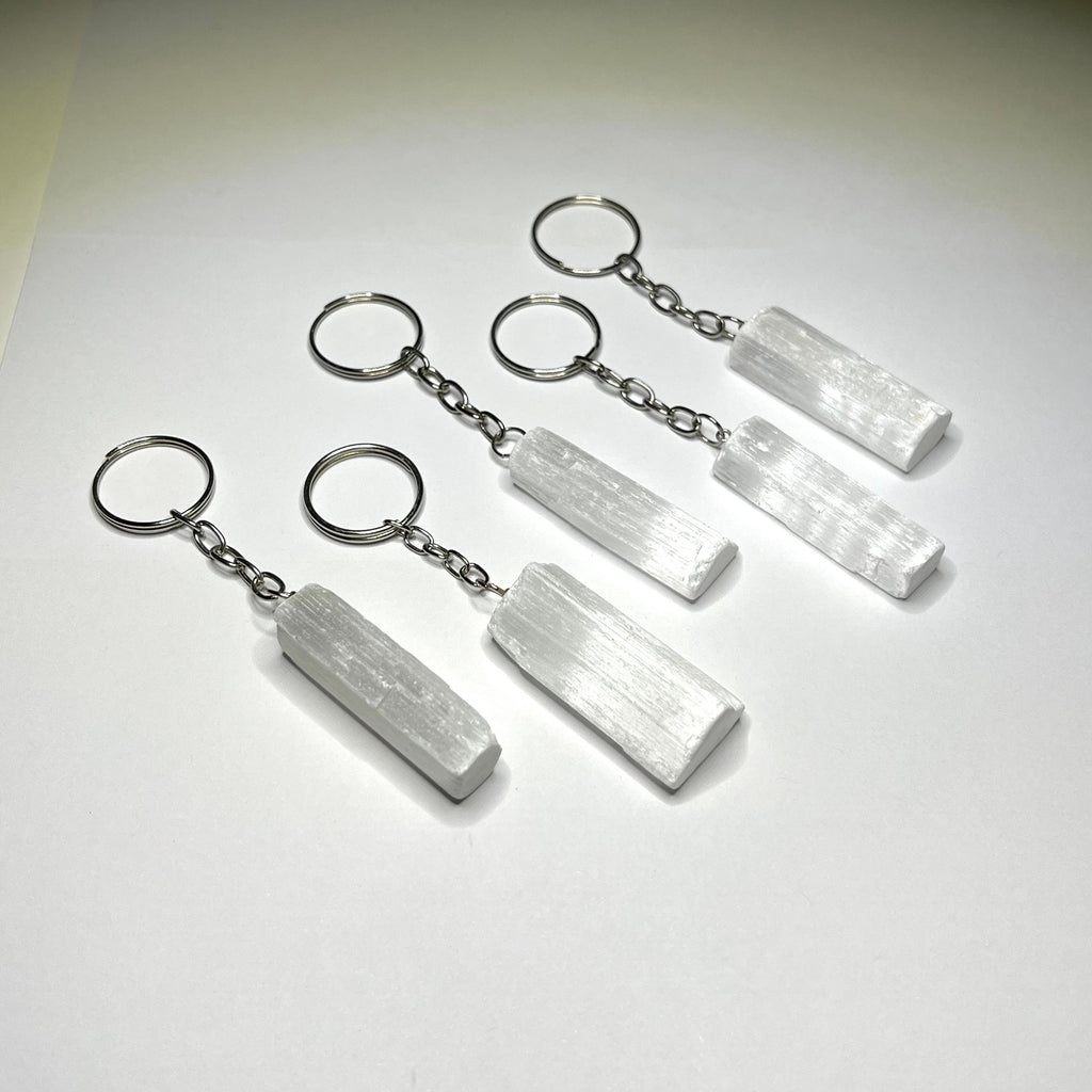 Selenite Crystal Keychain