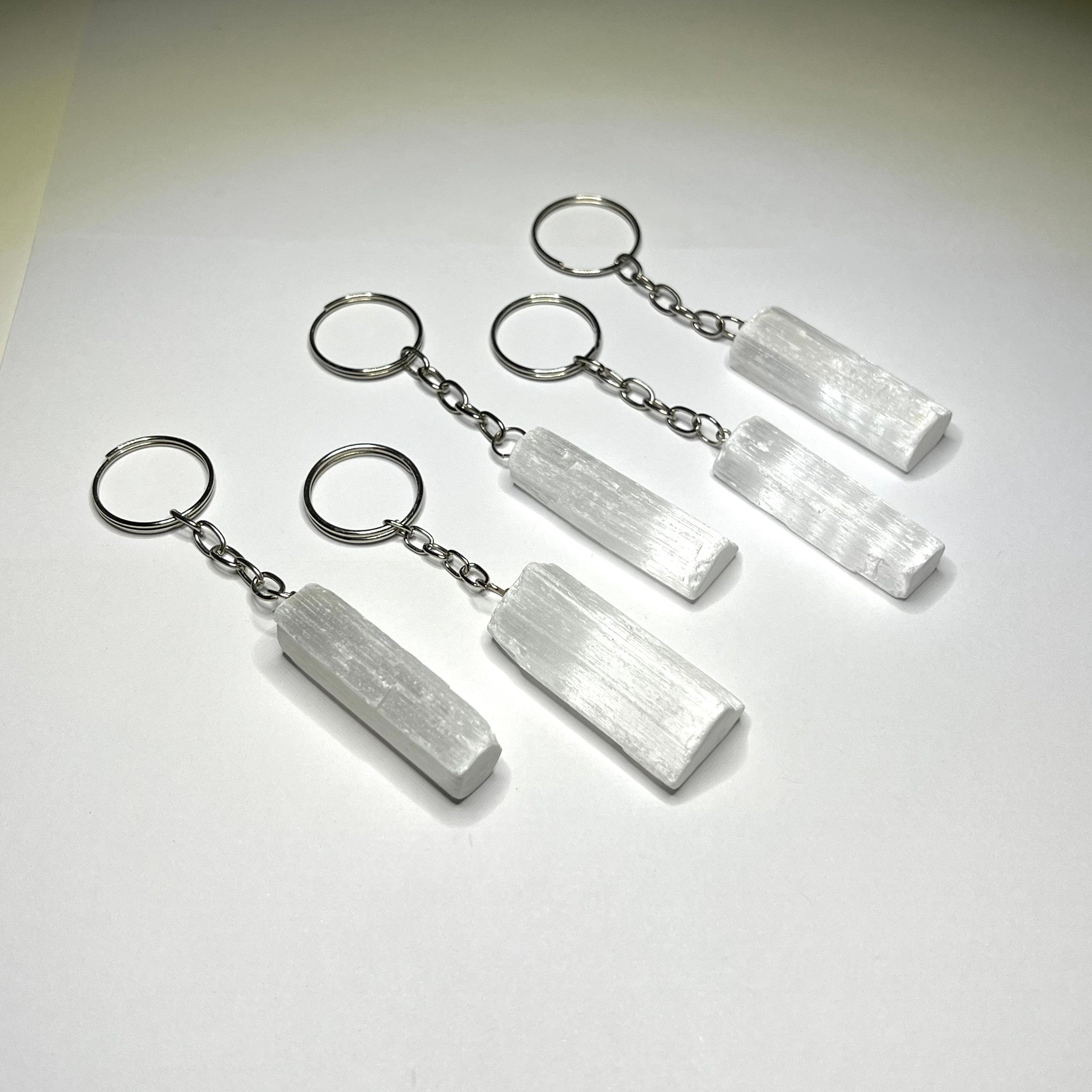 Selenite Crystal Keychain
