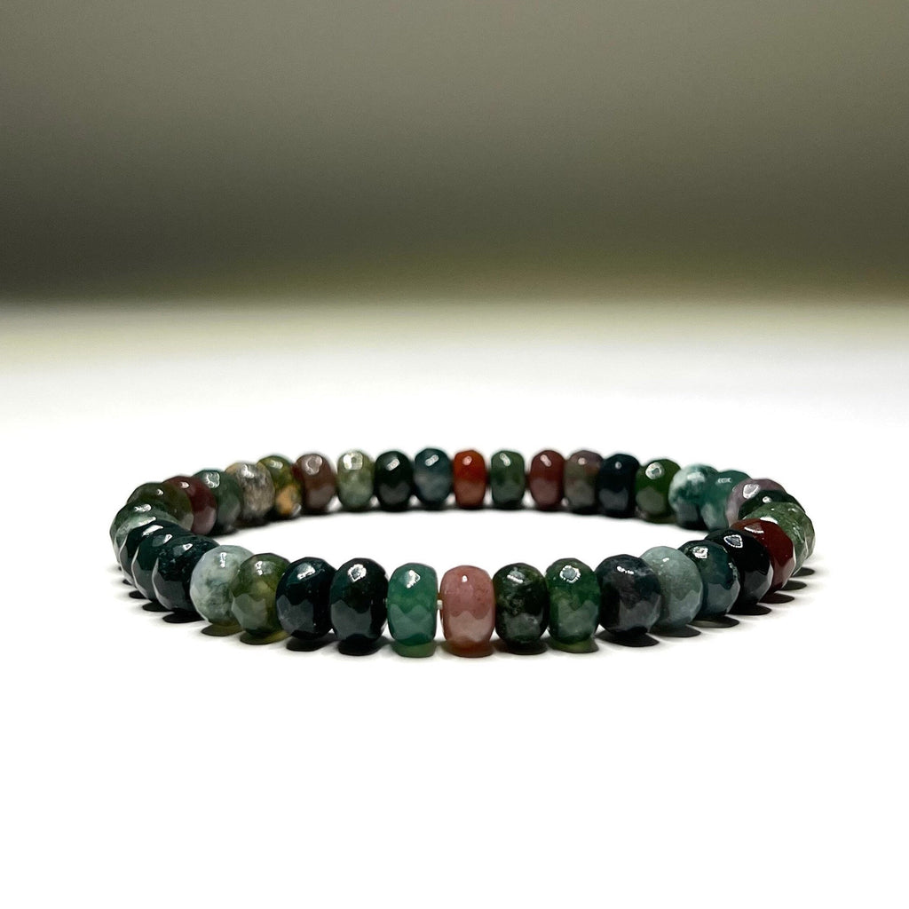 Faceted Fancy Jasper Bracelet: 8mm Rondelle Crystal Beads