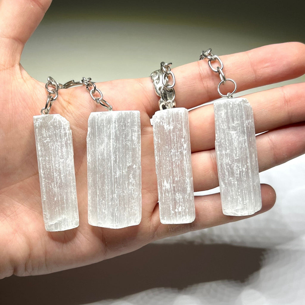 Selenite Crystal Keychain