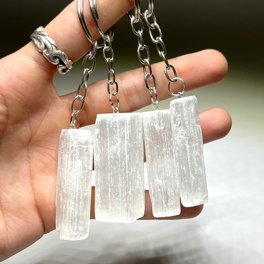 Selenite Crystal Keychain