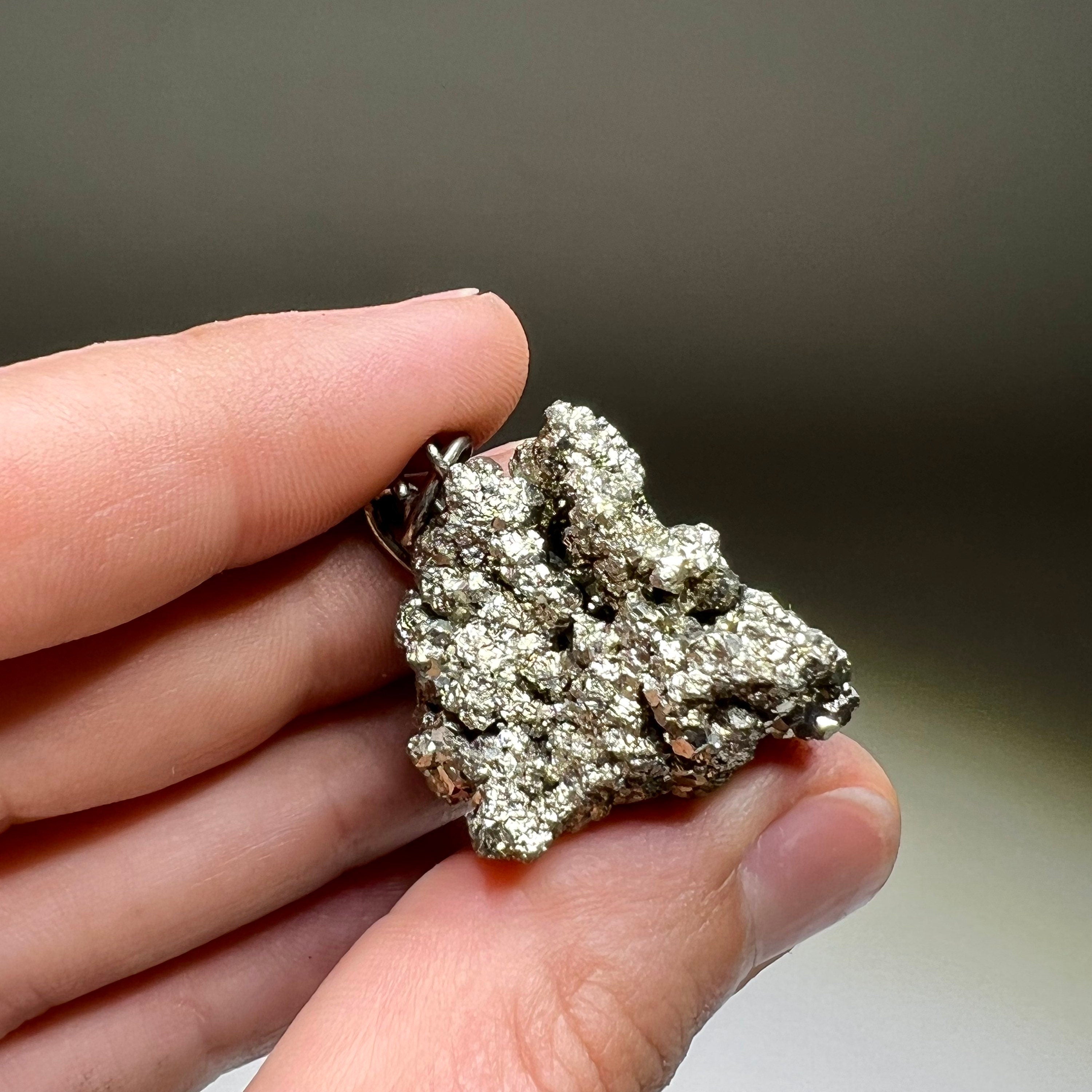 Natural Pyrite Crystal Keychain - Raw Gemstone Charm