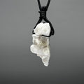 Clear Quartz Cluster Cord Necklace - Metaphysical Crystal Jewelry