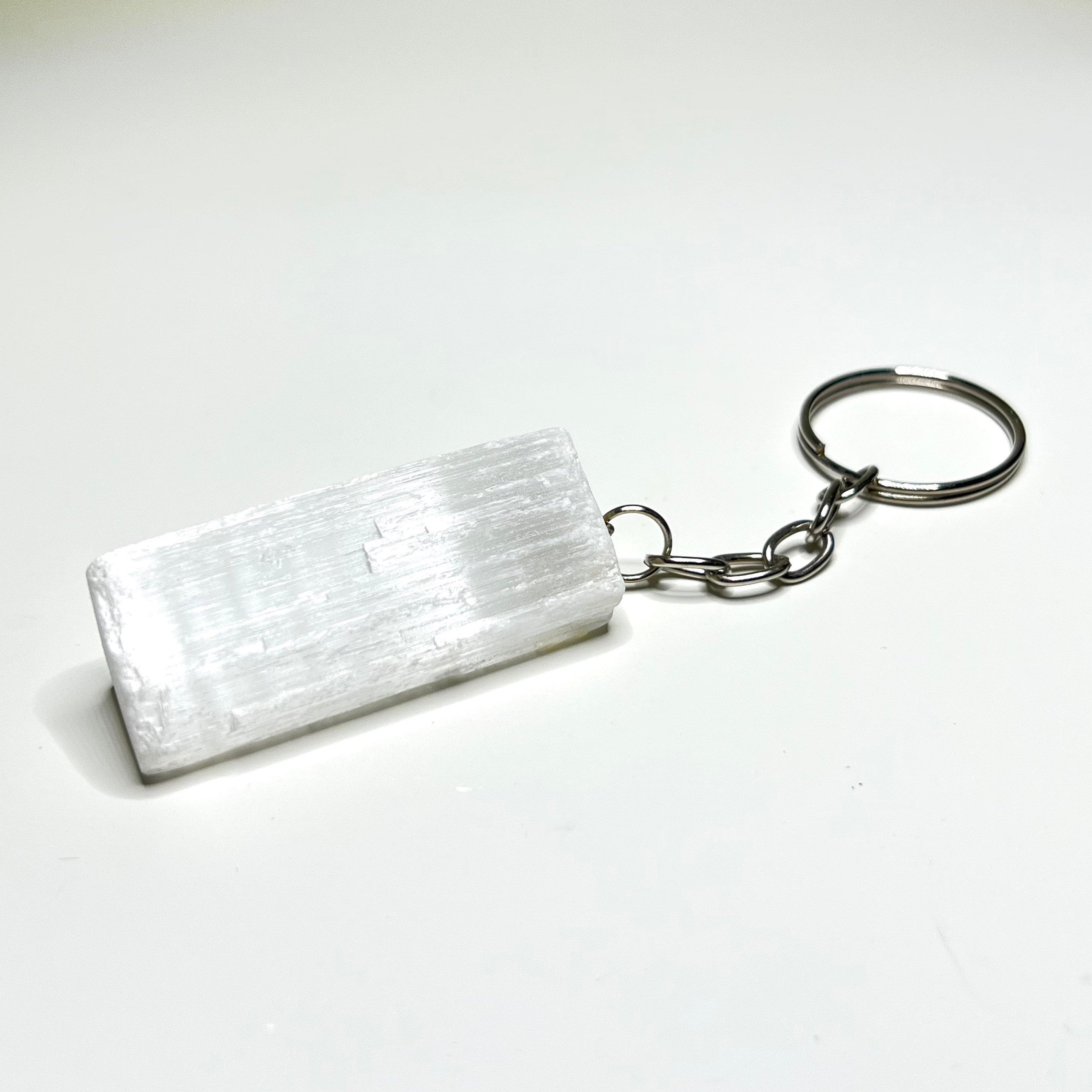 Selenite Crystal Keychain