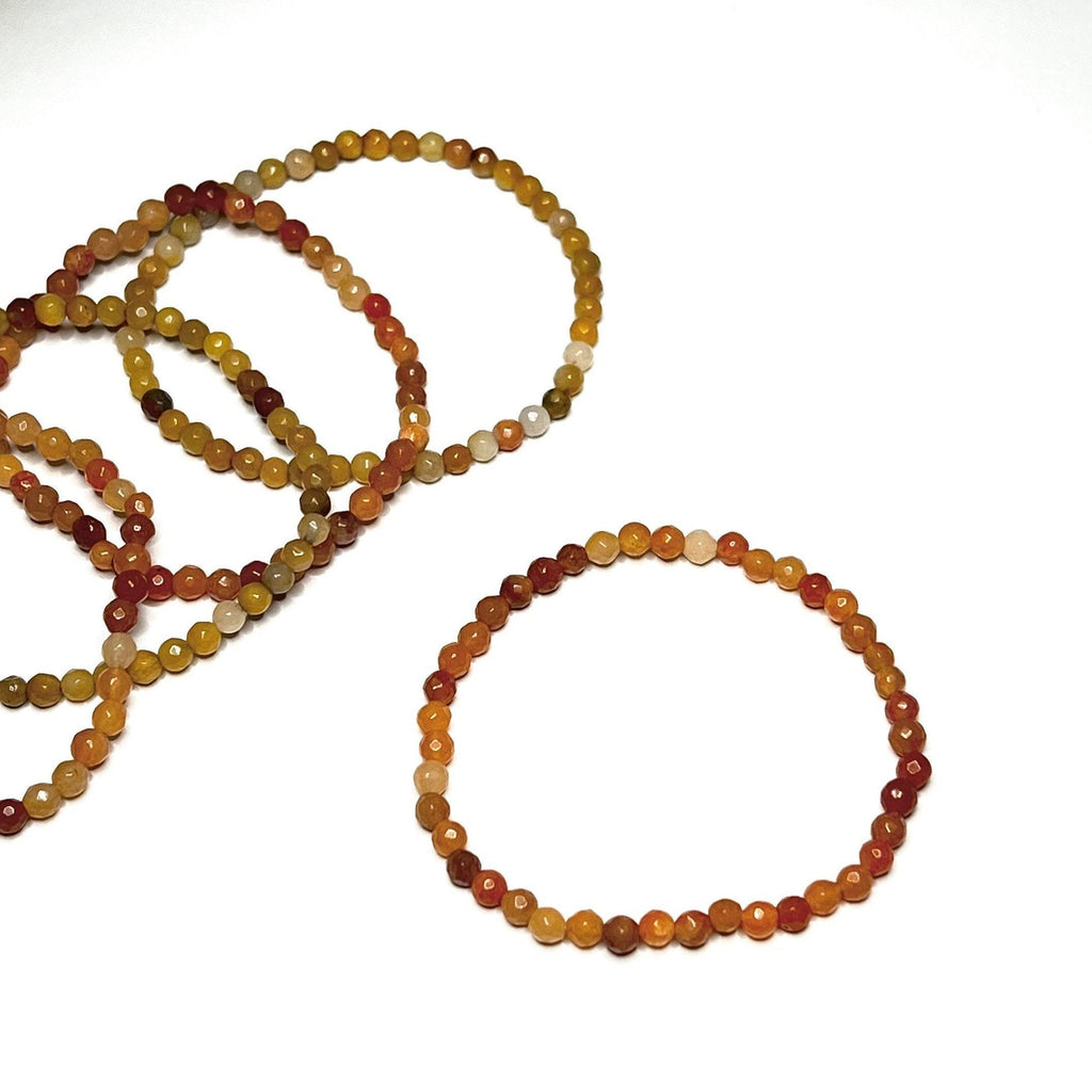 Honey Onyx 4mm Crystal Bracelet: Handmade Gemstone Beaded Bracelet