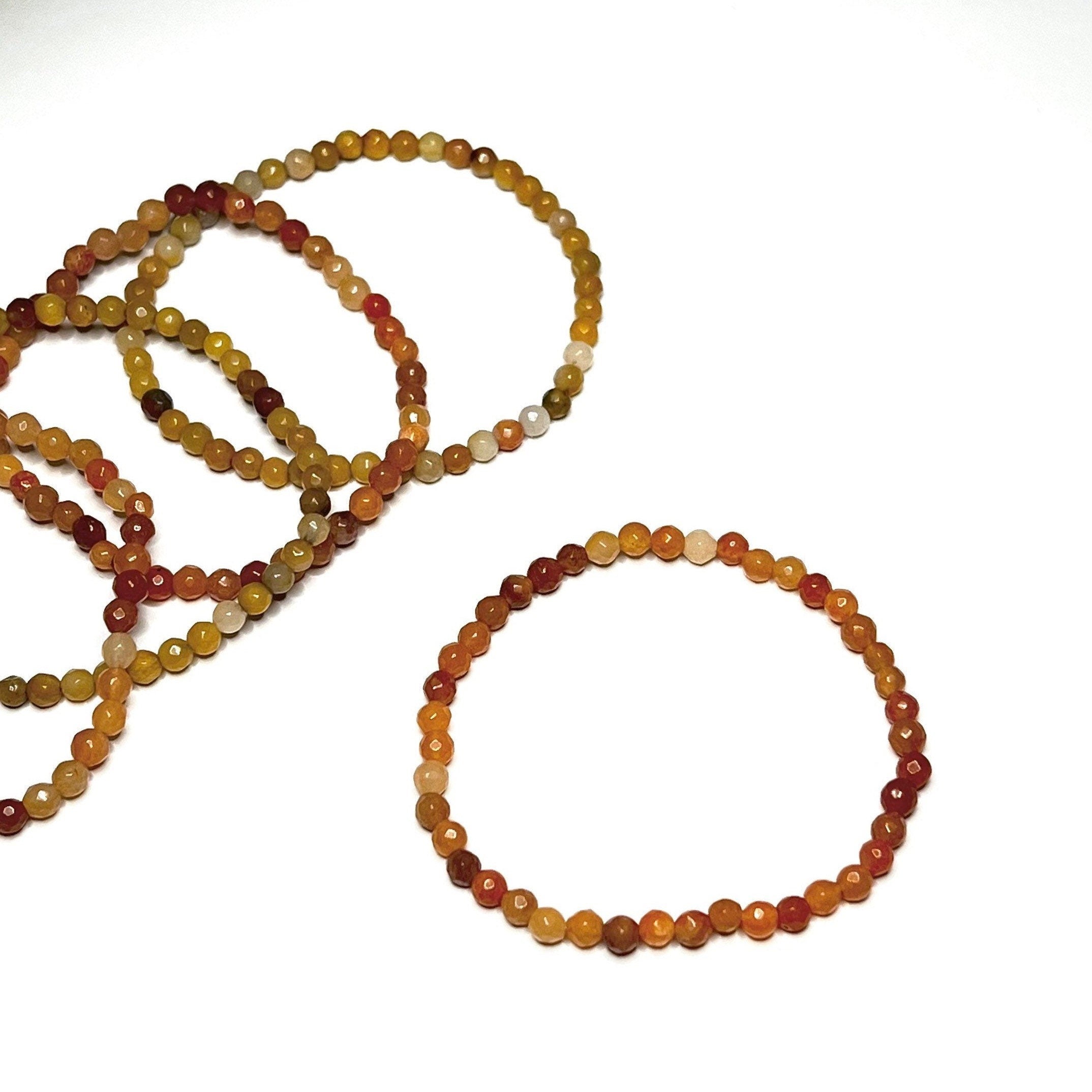 Honey Onyx 4mm Crystal Bracelet: Handmade Gemstone Beaded Bracelet