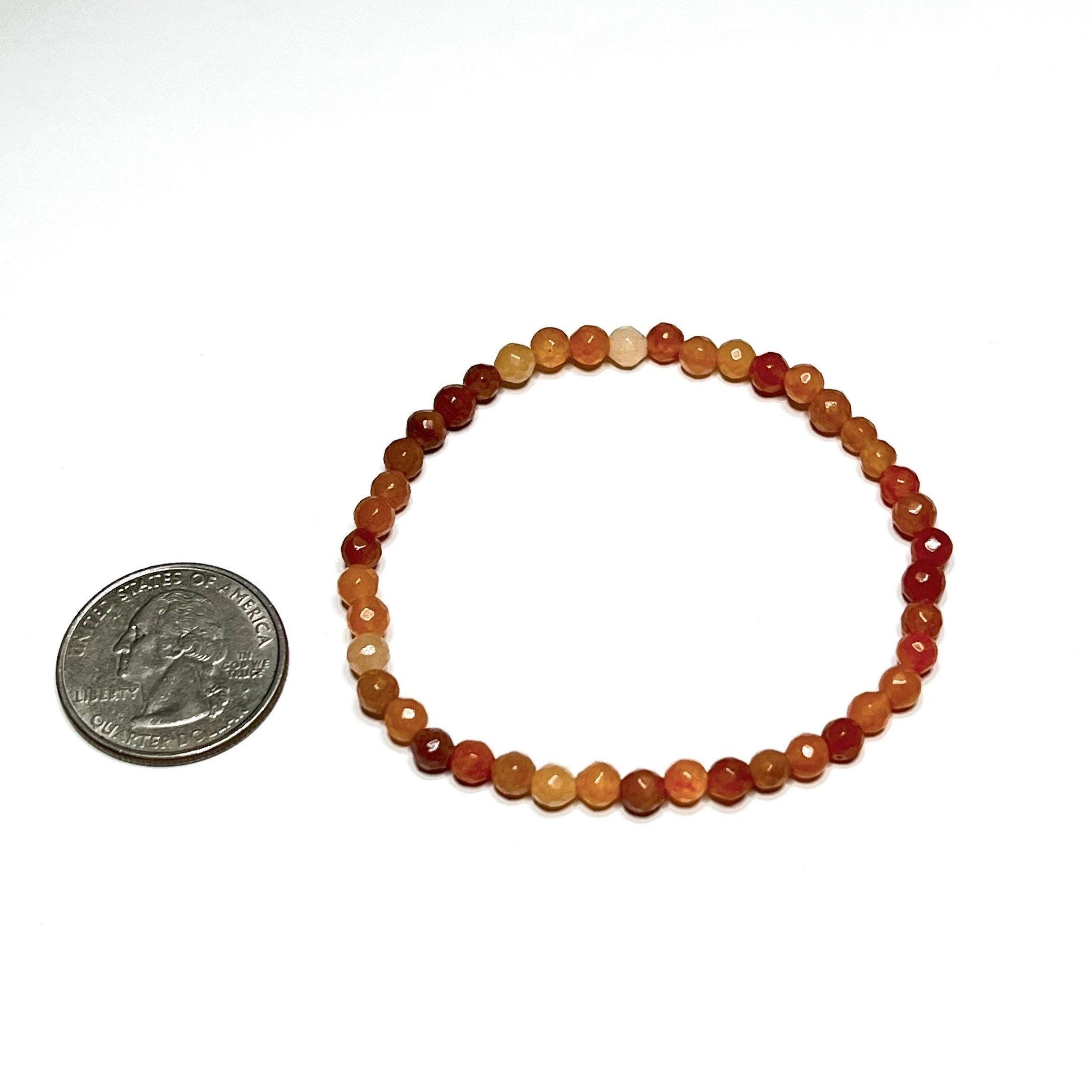 Honey Onyx 4mm Crystal Bracelet: Handmade Gemstone Beaded Bracelet