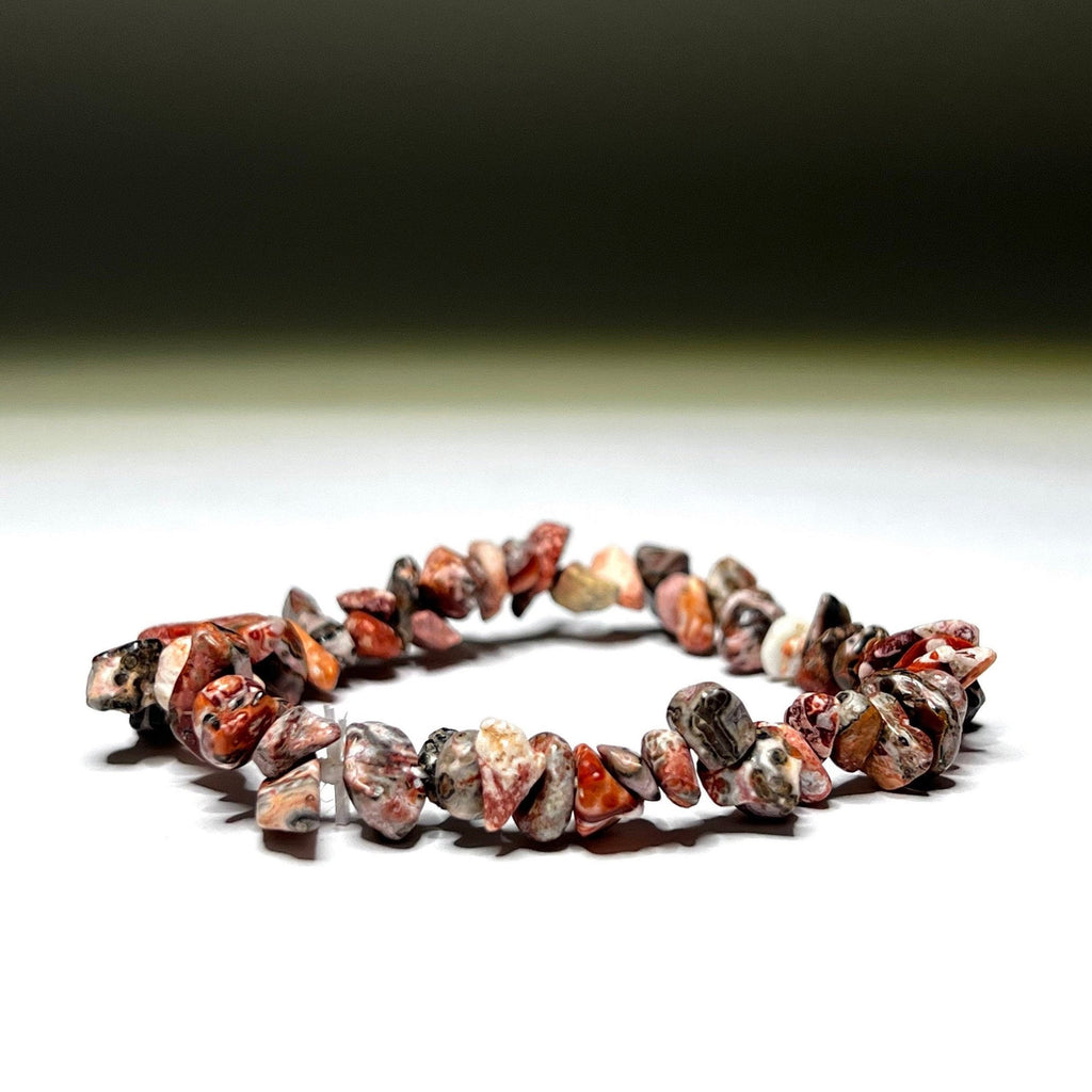 Leopardskin Jasper Crystal Chip Bracelet: Gemstone Beaded Jewelry